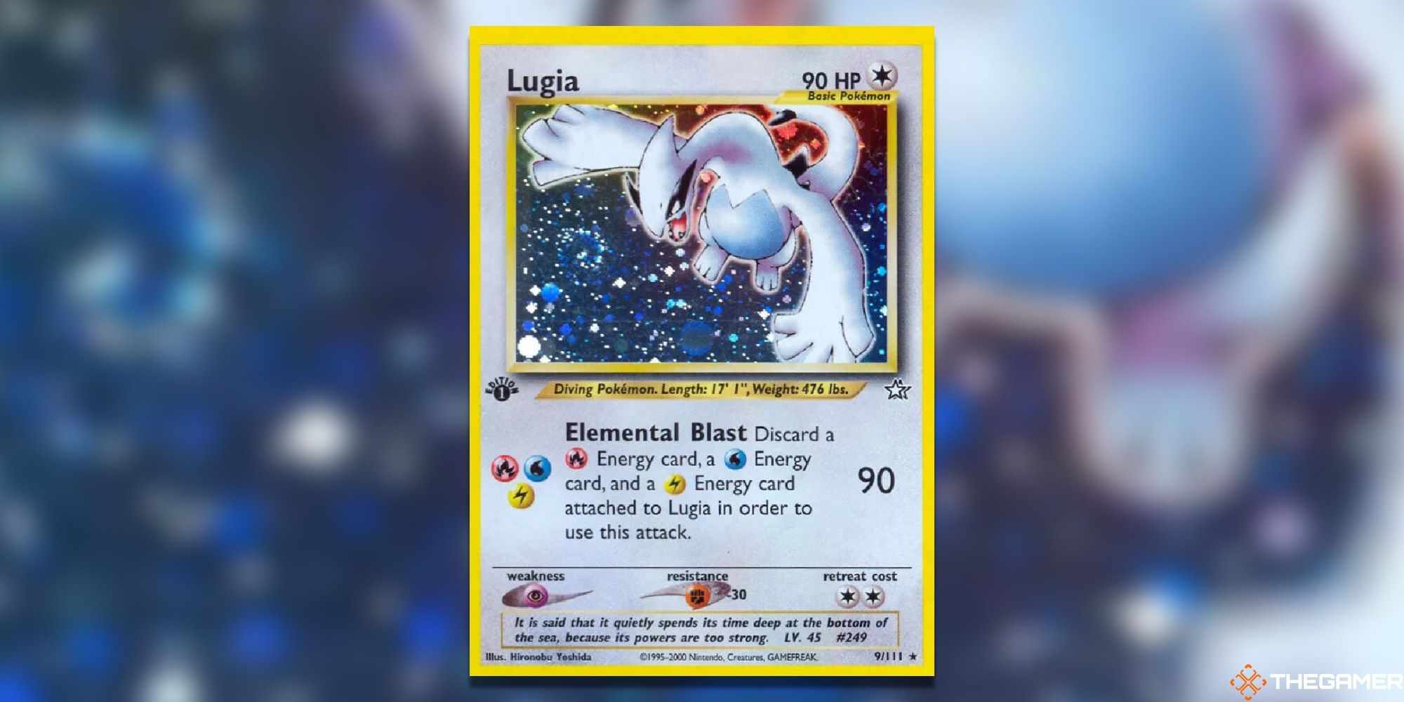 Lugia's card art from Neo Genesis 1st Edition.