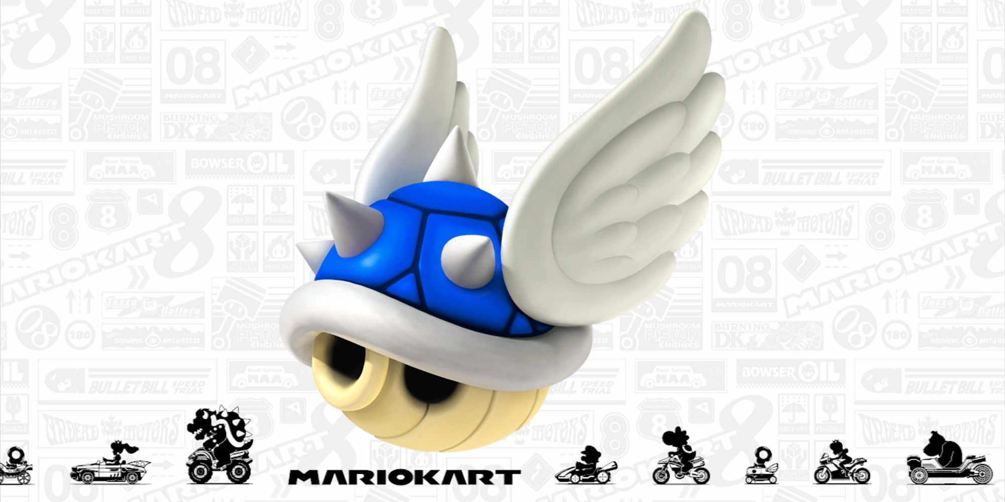 Spiny Shell gegen den Mario Kart 8-Ladebildschirm. 