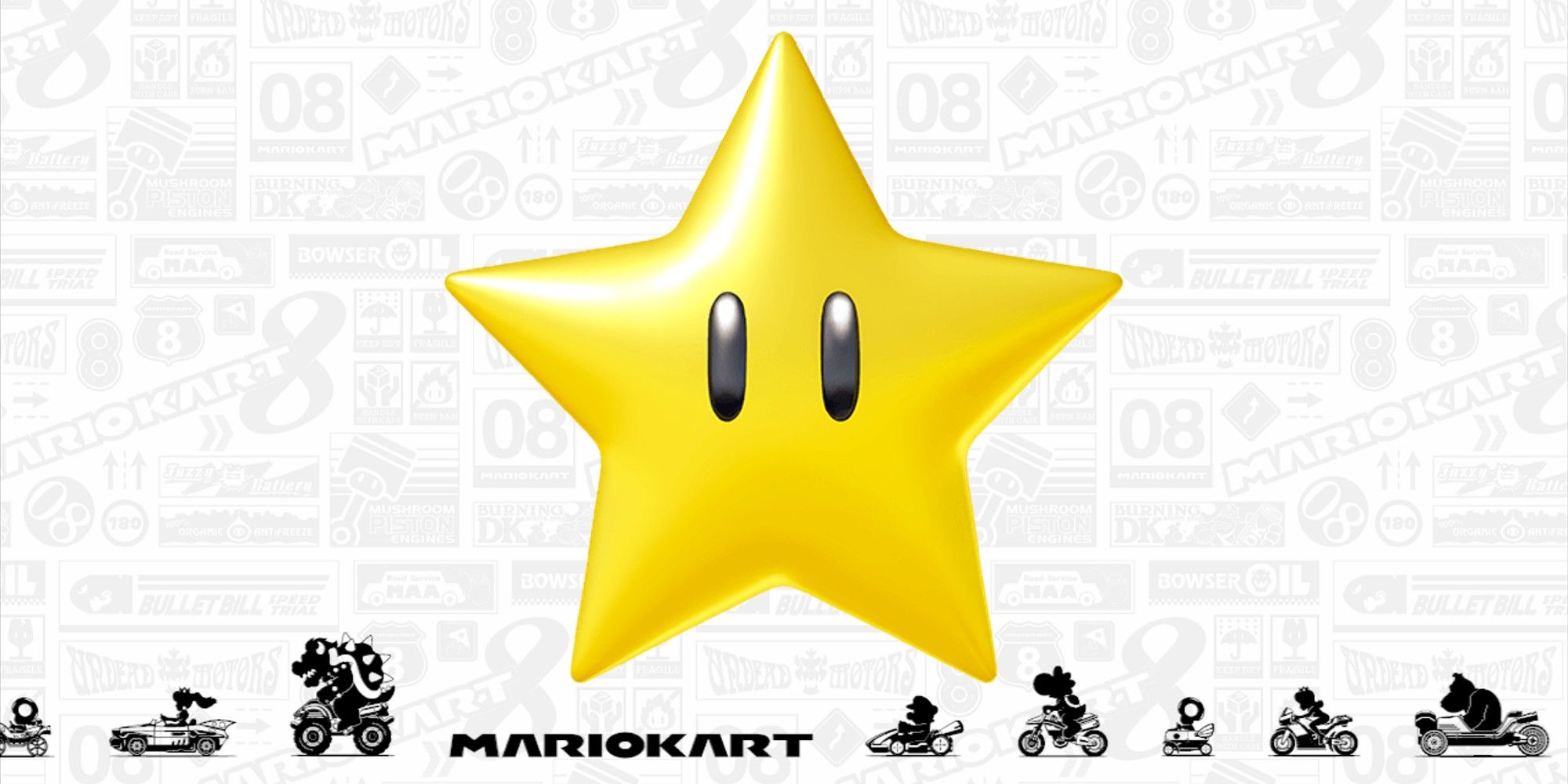 Super Star gegen den Mario Kart 8-Ladebildschirm. 