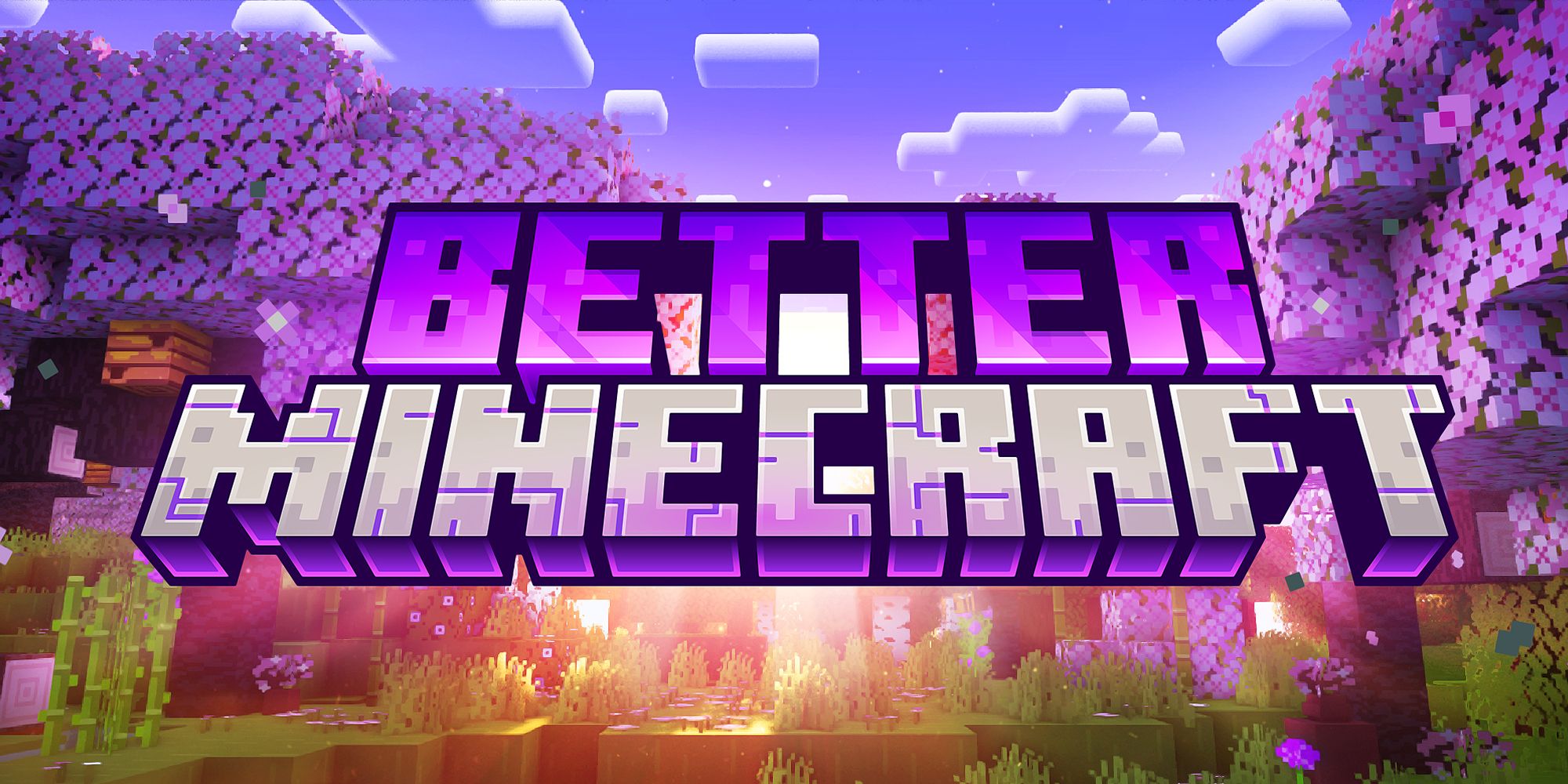 Minecraft Better Minecraft Modpack Title Showing A Vibrant Forest