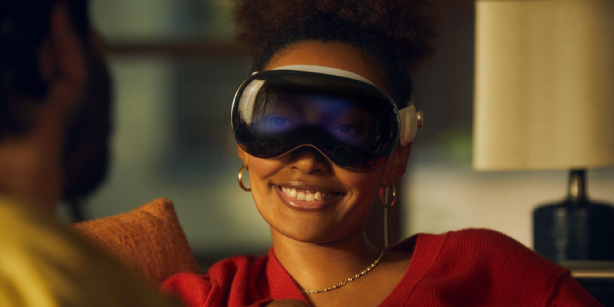 woman wearing an apple vision pro