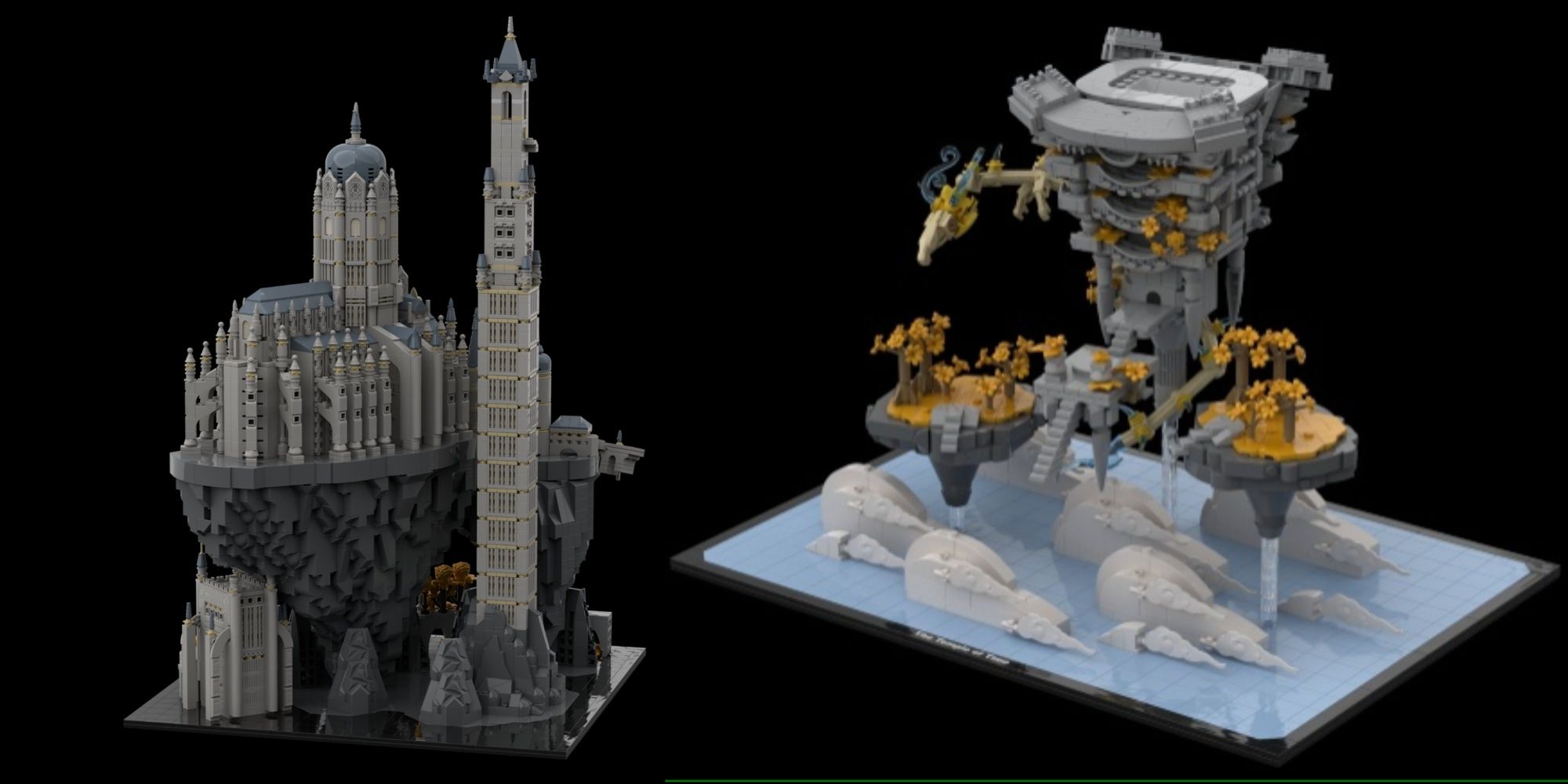 elden ring and tears of the kingdom temple of time lego sets