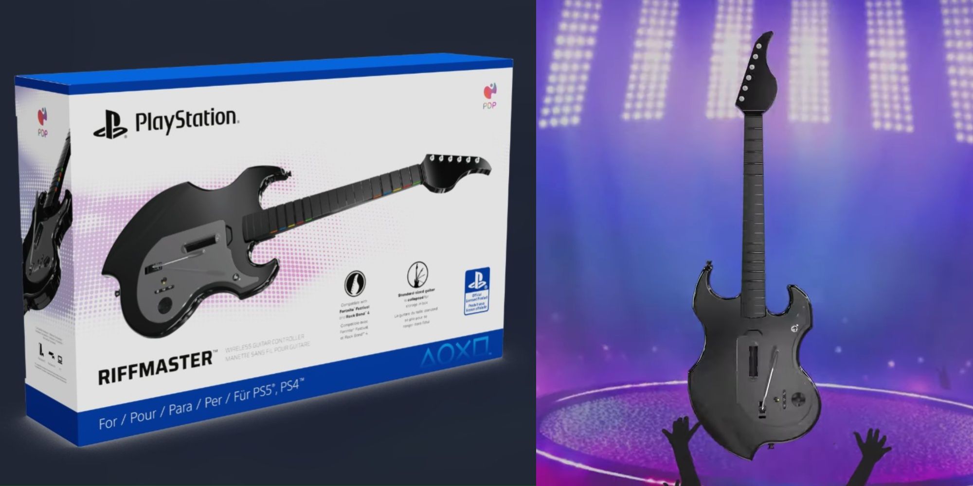 pdp riffmaster in a playstation box and out of the box