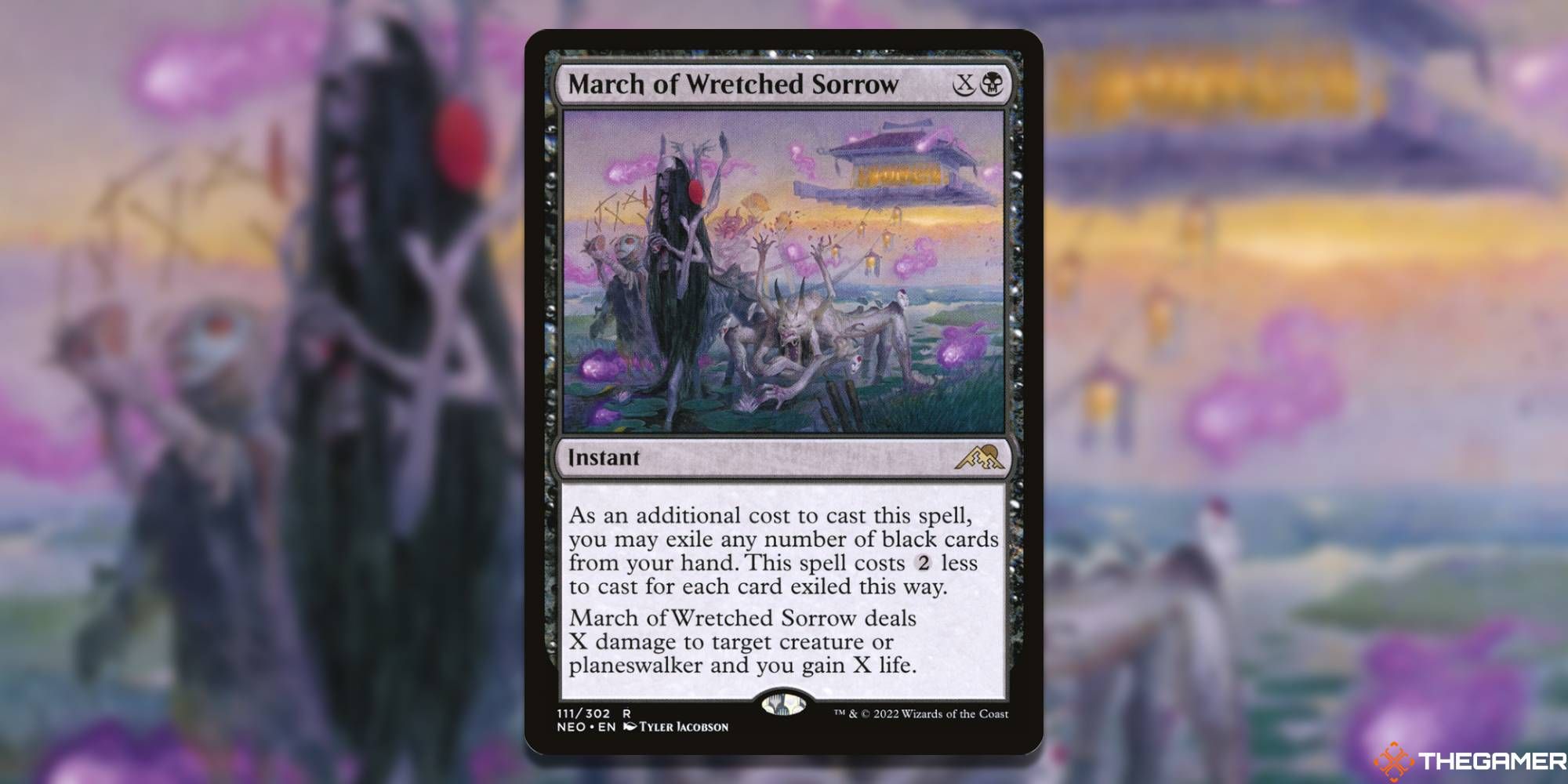 MTG March Of Wretched Sorrow card and art background
