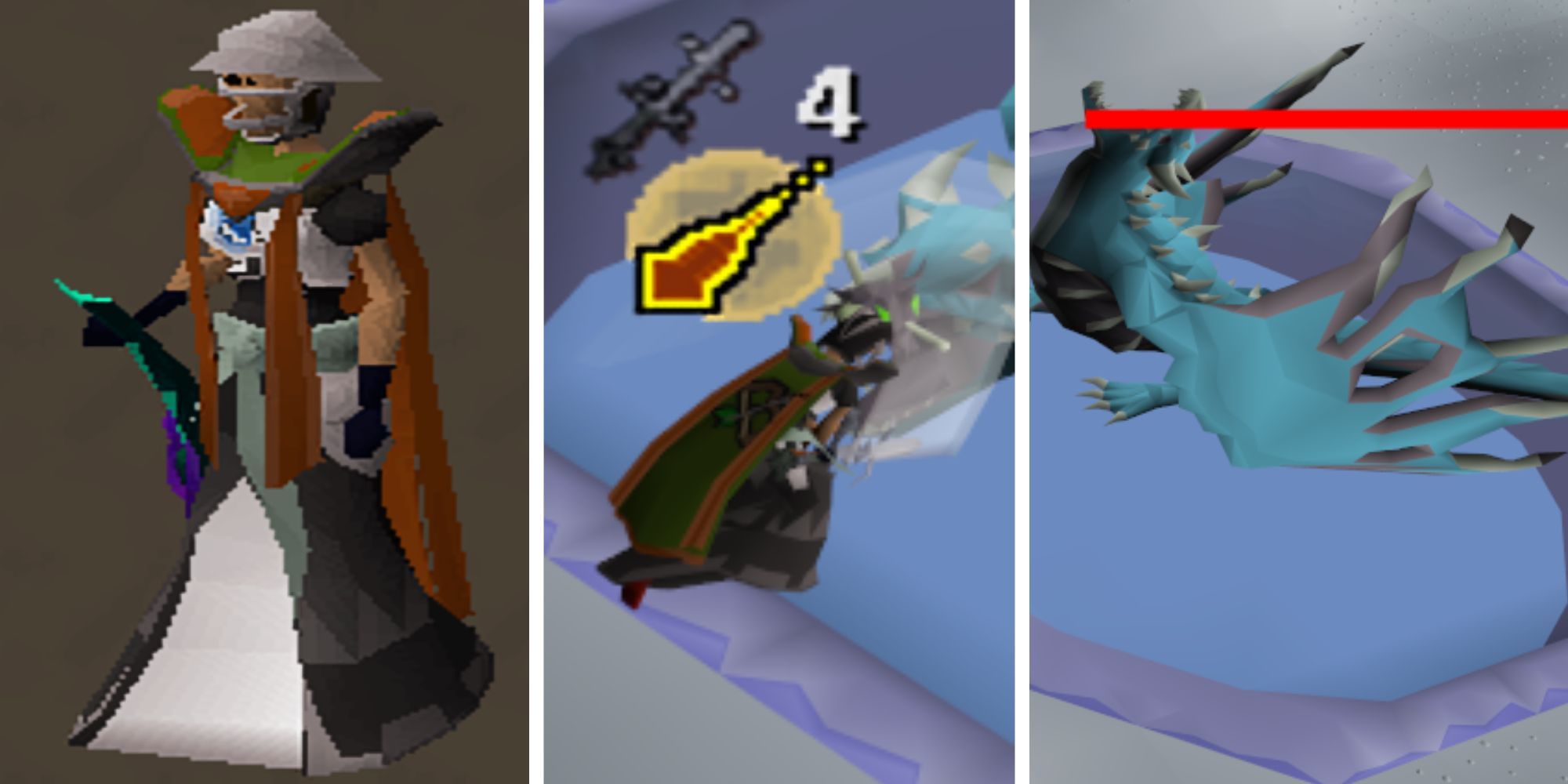 Player gearing up, fighting and defeating Vorkath in OSRS.