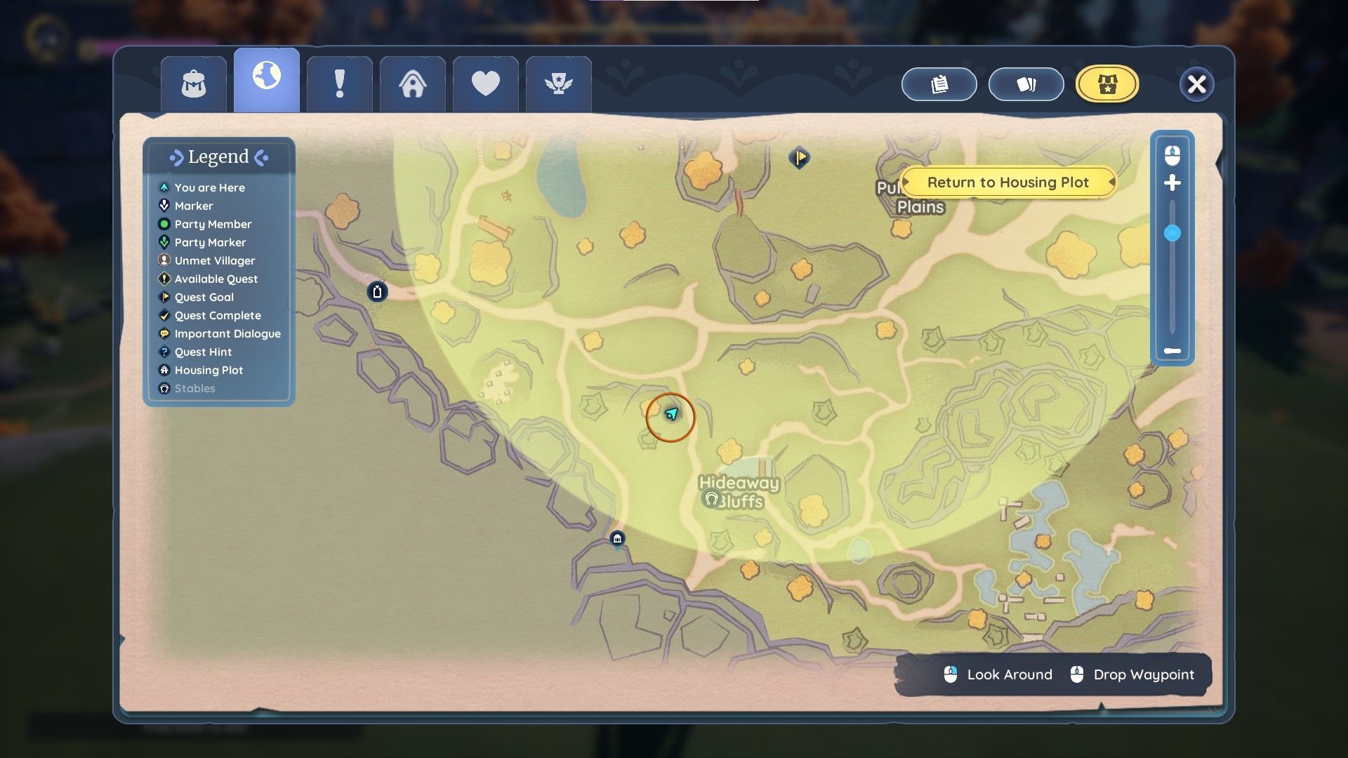 Palia map showing an area circled in orange to indicate the position of the third chapaa next containing one of Hassian&rsquo;s poems.