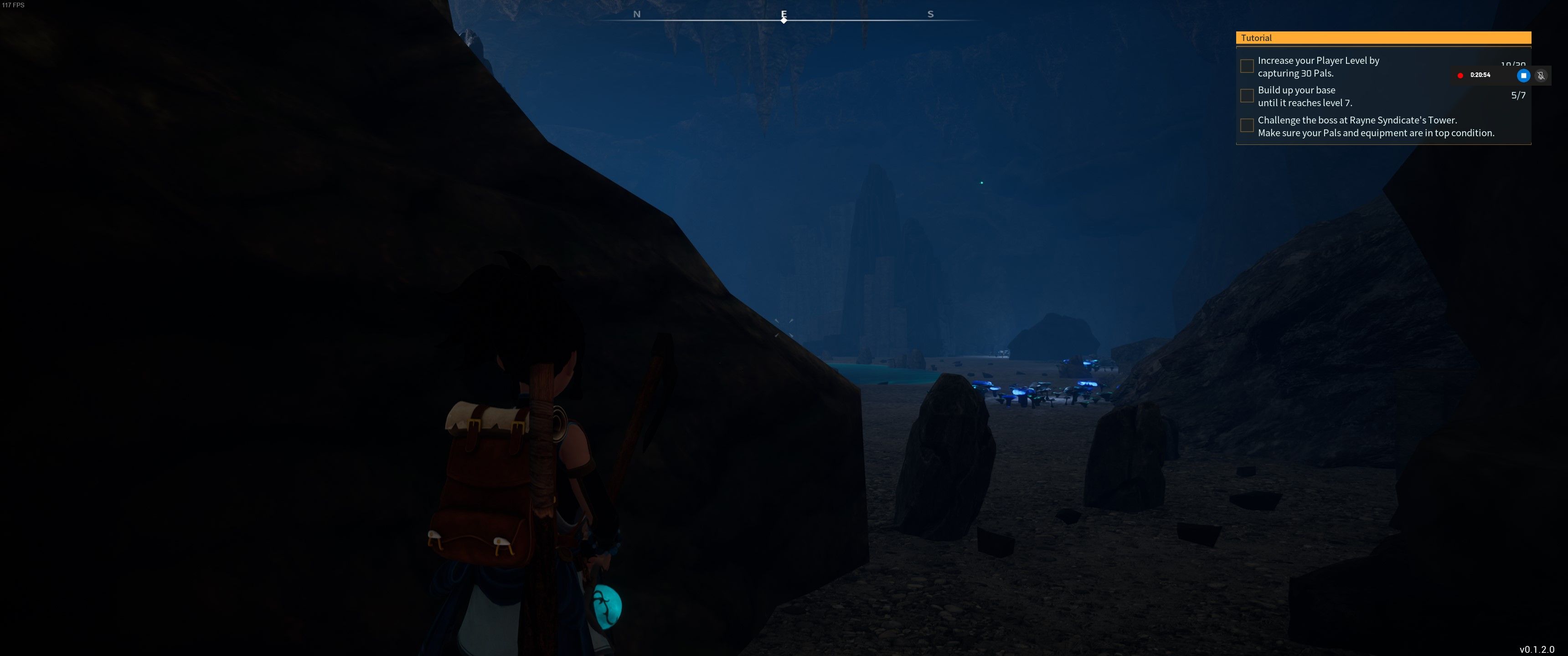 Palworld: Ein Bild des Spielers, der einen Höhlenverlies betritt