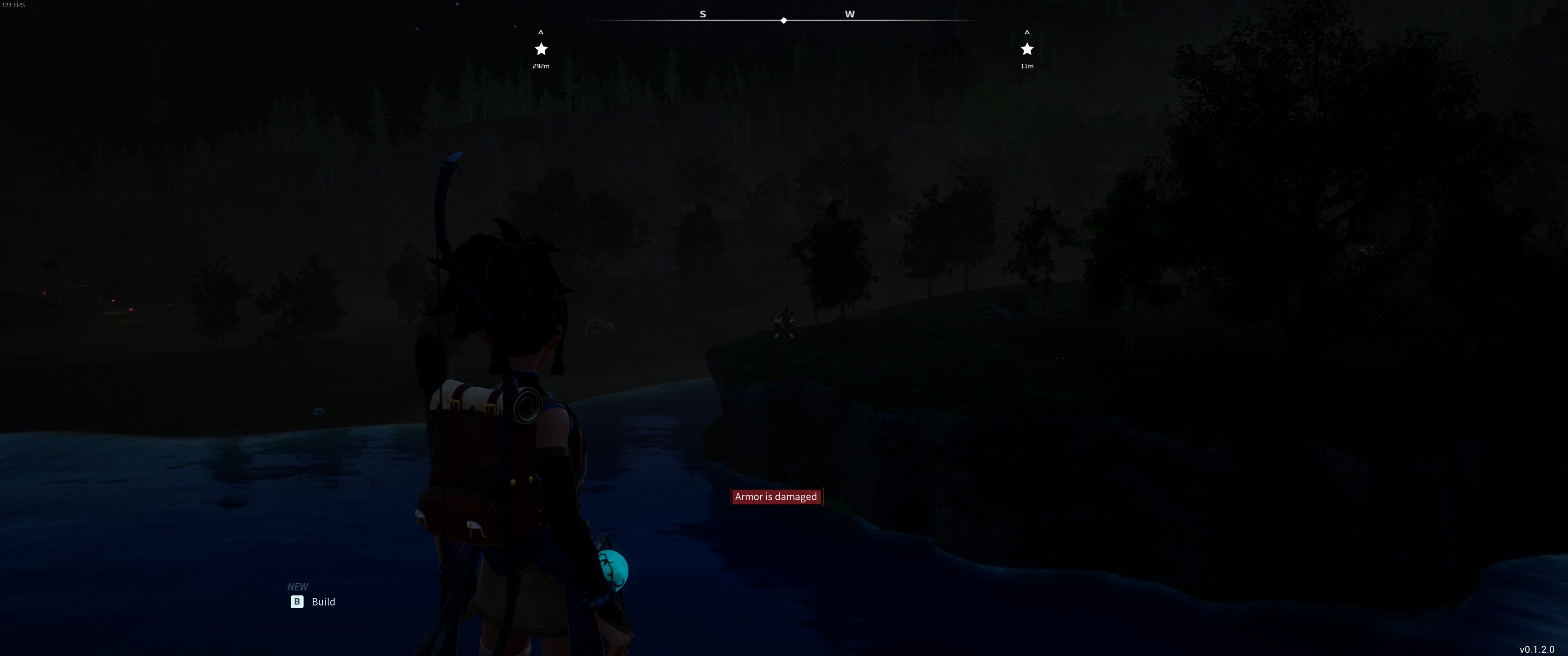 Palworld: the player travels at night