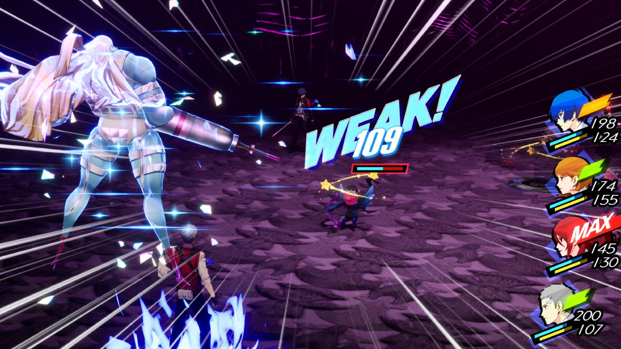 Persona 3 Reload Akihiko attacking the weakness of an Enslaved Cupid