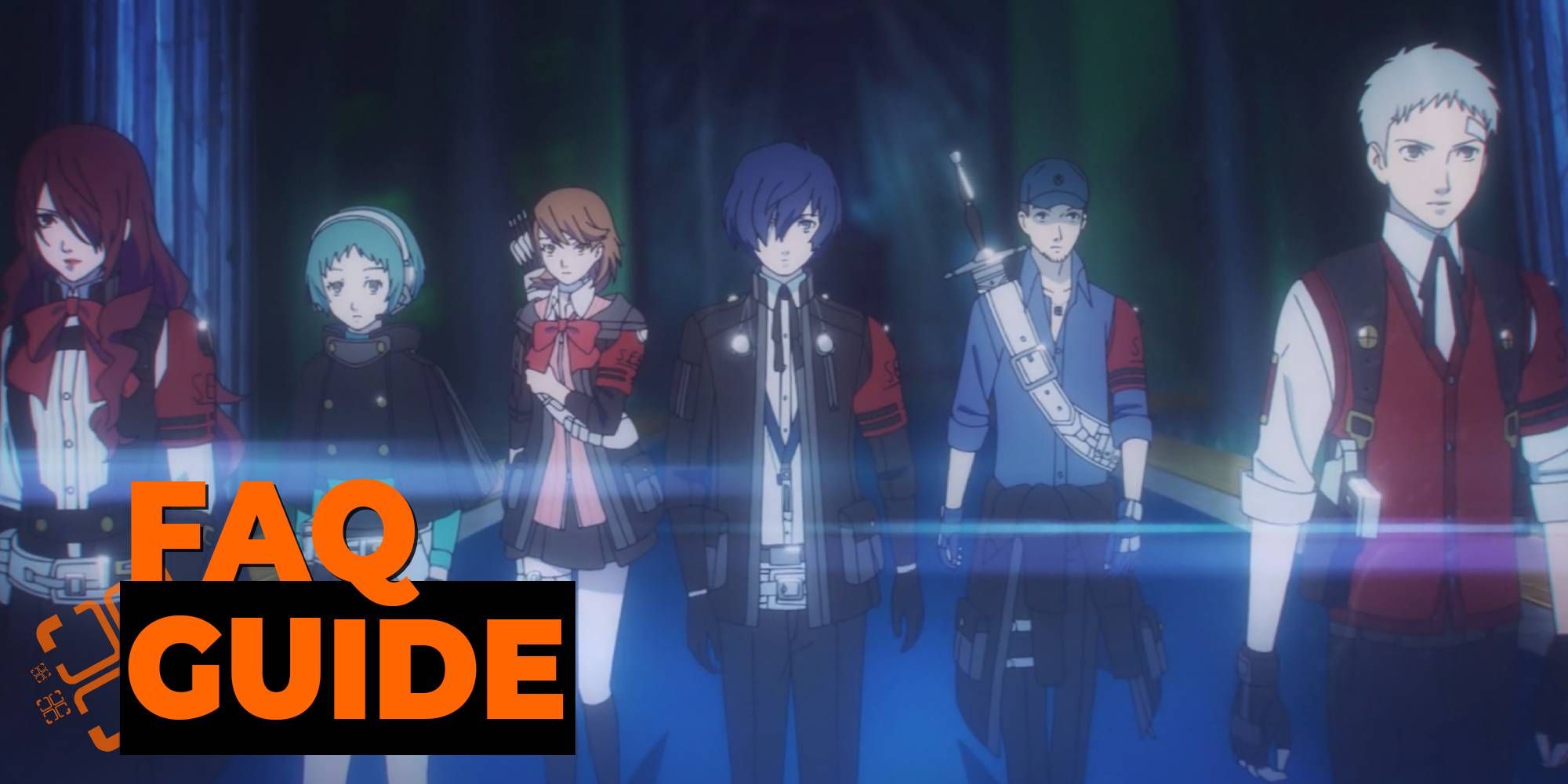 Persona 3 Reload FAQ Guide image of the party in an anime cutscene