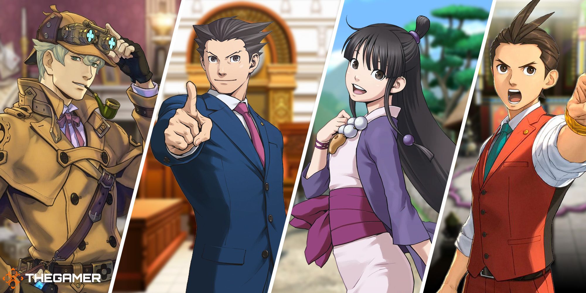 Phoenix Wright, Apollo Justice, Maya Fey, and Herlock Sholmes from Ace Attorney