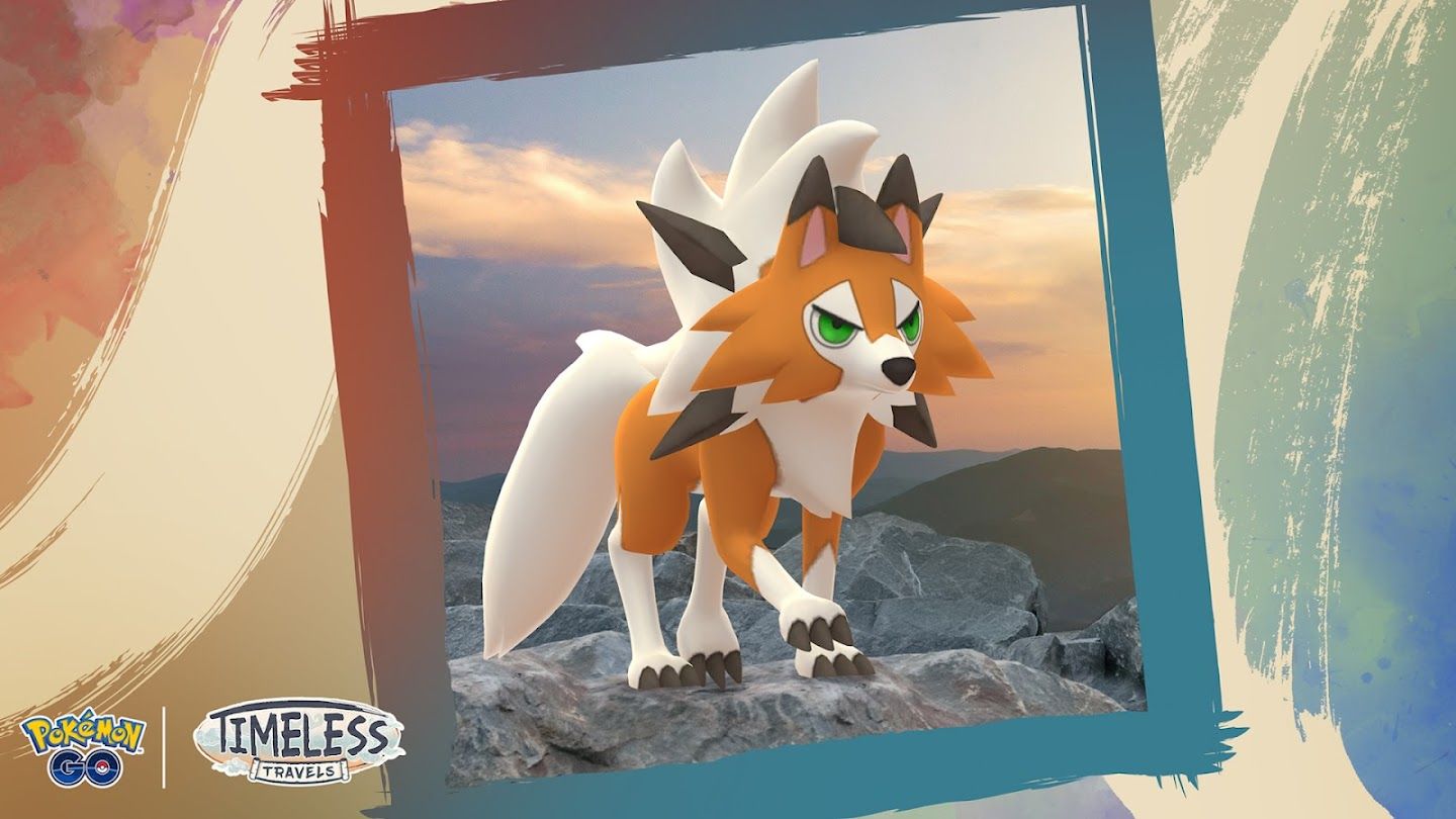 Bild von Dusk Form Lycanroc von Pokemon mit einem Rahmen darum herum