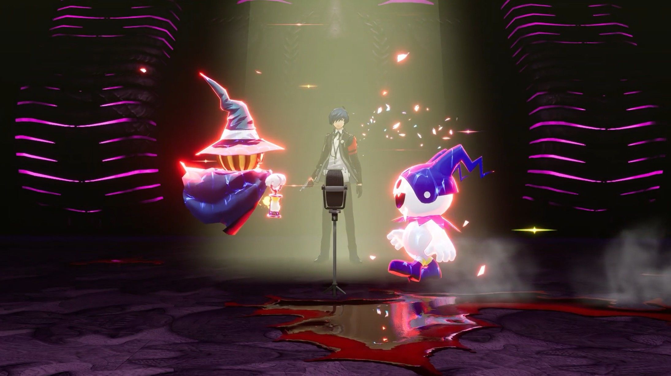 protagonist with the jack brothers performing a theurgy attack in persona 3 reload p3r