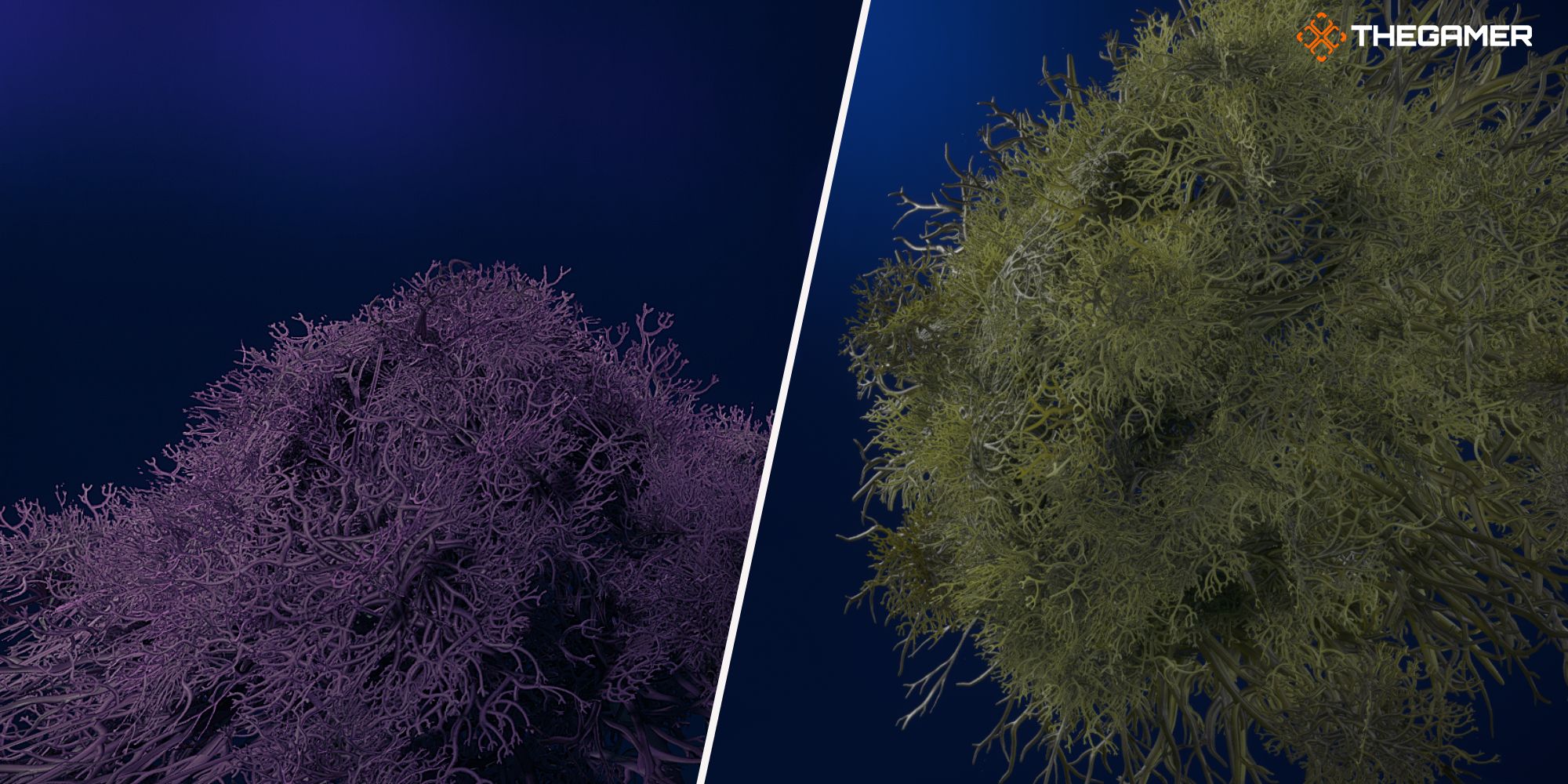 Right- Creeping Moss, Left- Bruise Moss in Avatar Frontiers Of Pandora.