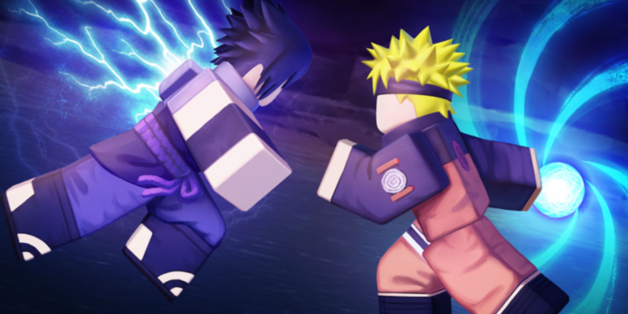 Roblox Buildermen dressed as Naruto and Sasuke in the feature image for Ninja Battlegrounds