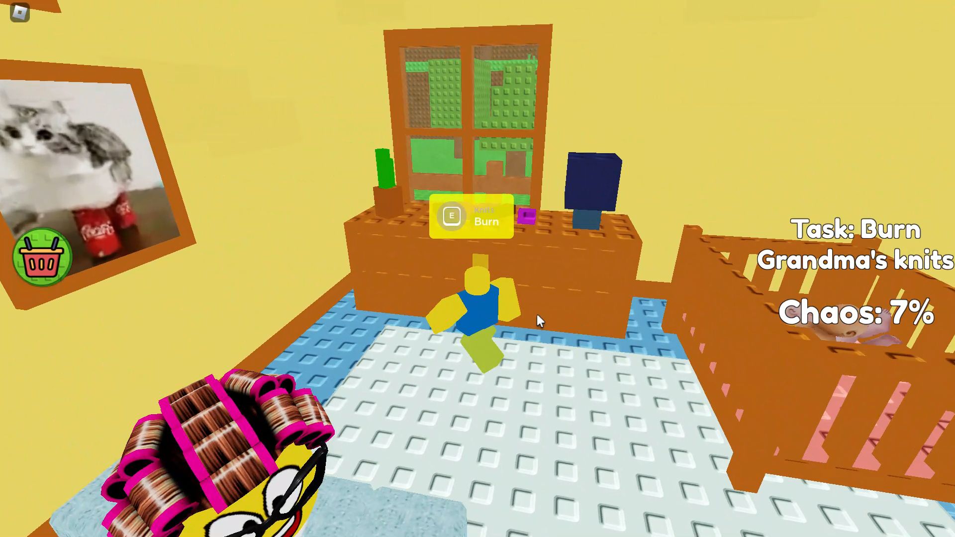 Roblox Need More Chaos, burning the grandma&rsquo;s knits