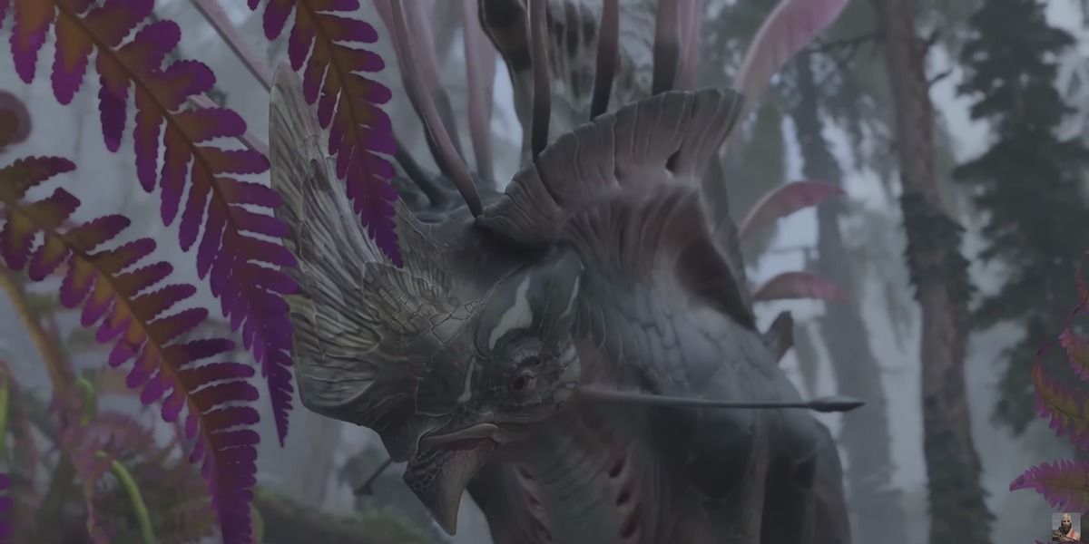 sailfin goliath rare sighting in the woods in avatar: frontiers of pandora