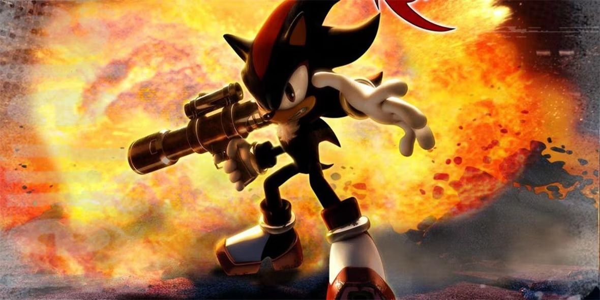 Shadow The Hedgehog holding a gun in the box art for the titular Gamecube Game