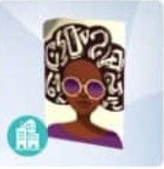 An illustration of a Black feminine person wearing purple sunglasses and a purple top with a long afro has white markings written into their hair.