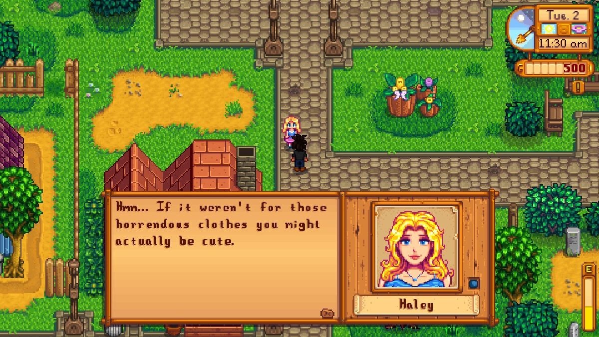 stardew valley haley complimenting player