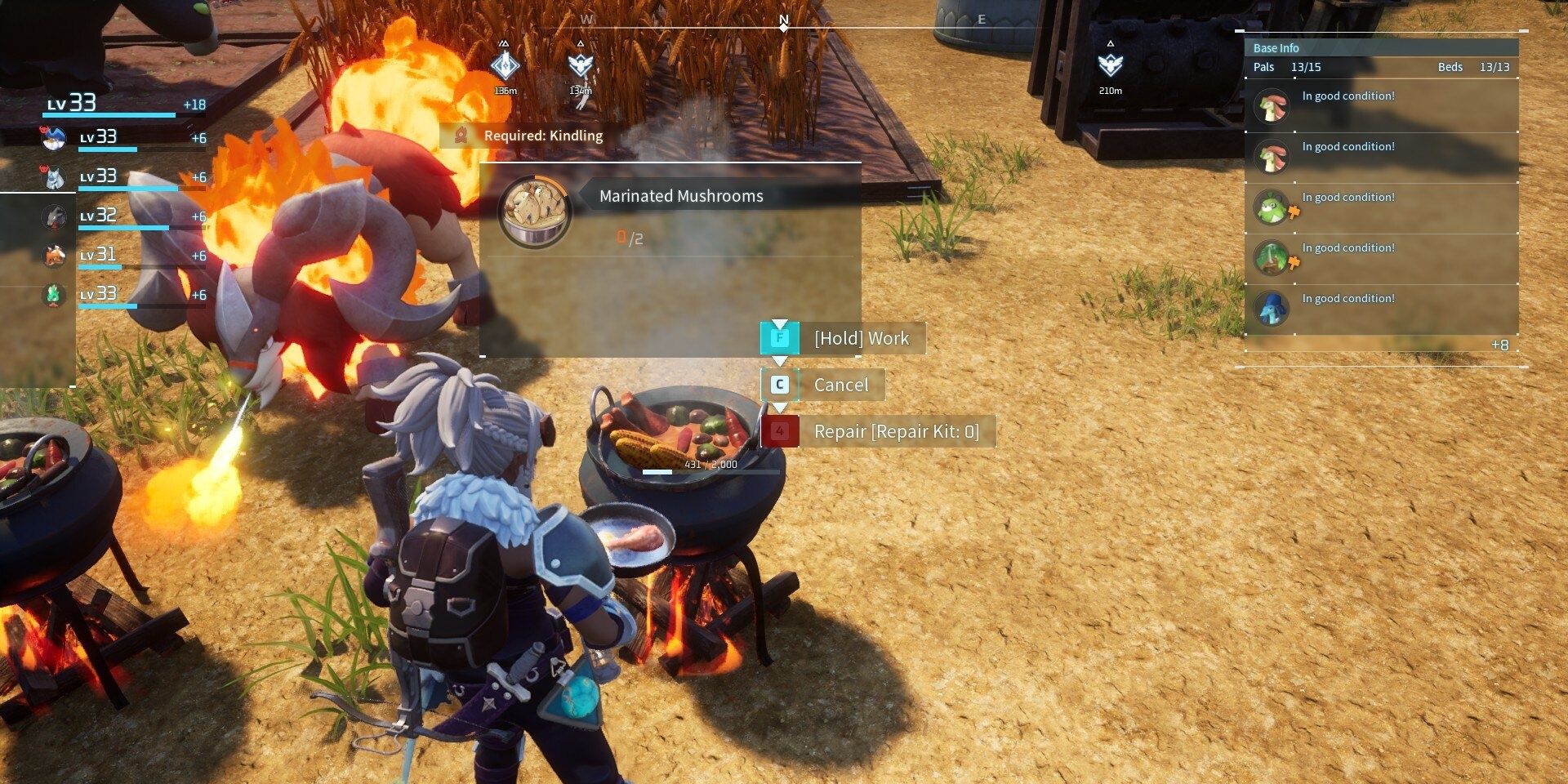 Cooking mushroom character in the vessel at Peloorland