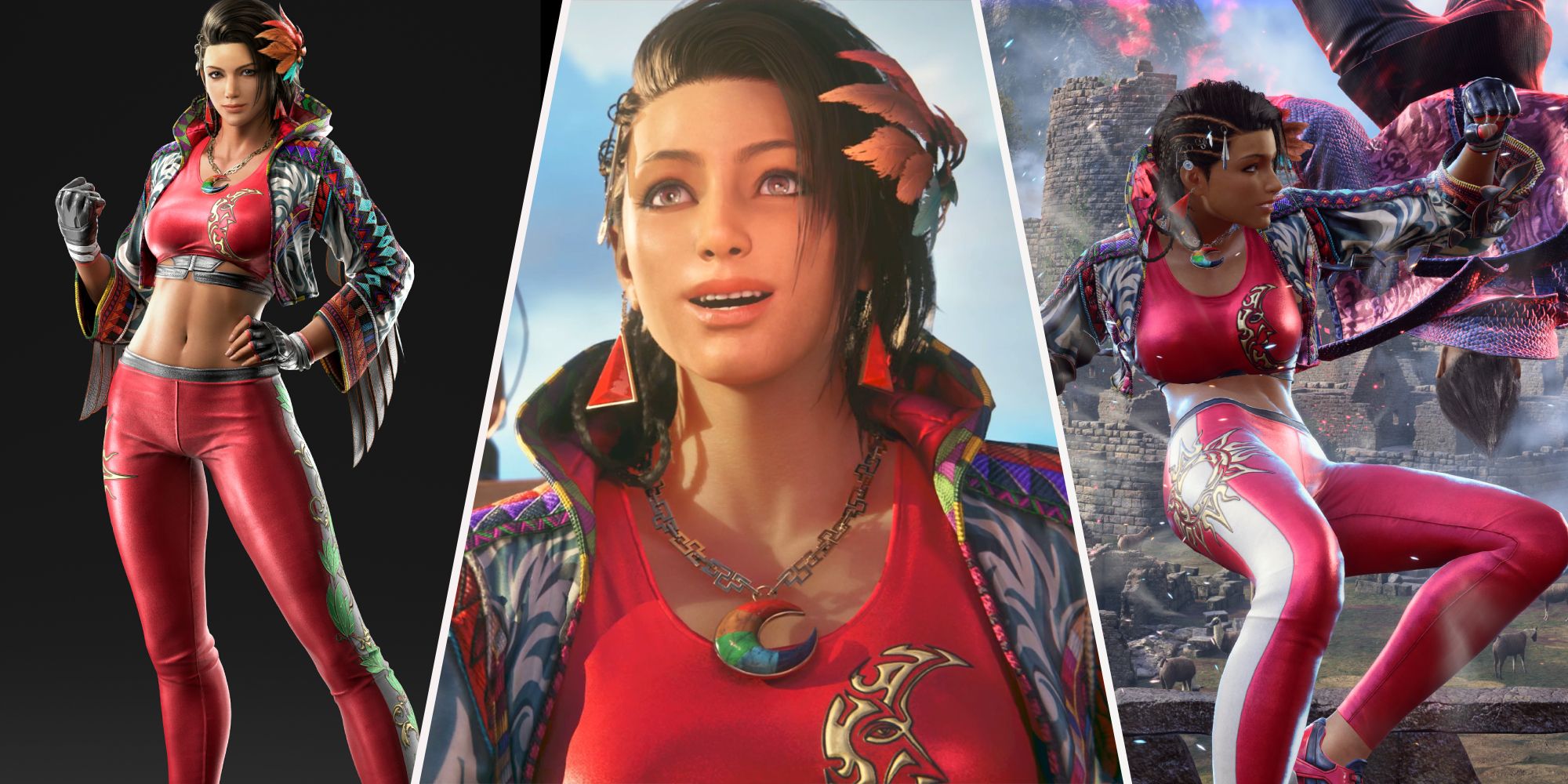 A collage of images of Azucena in Tekken 8
