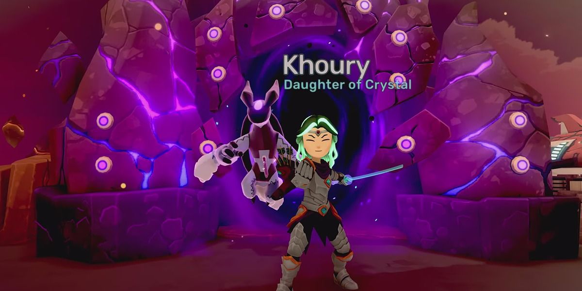 Battling Khoury, Daughter of Crystal, in Temtem