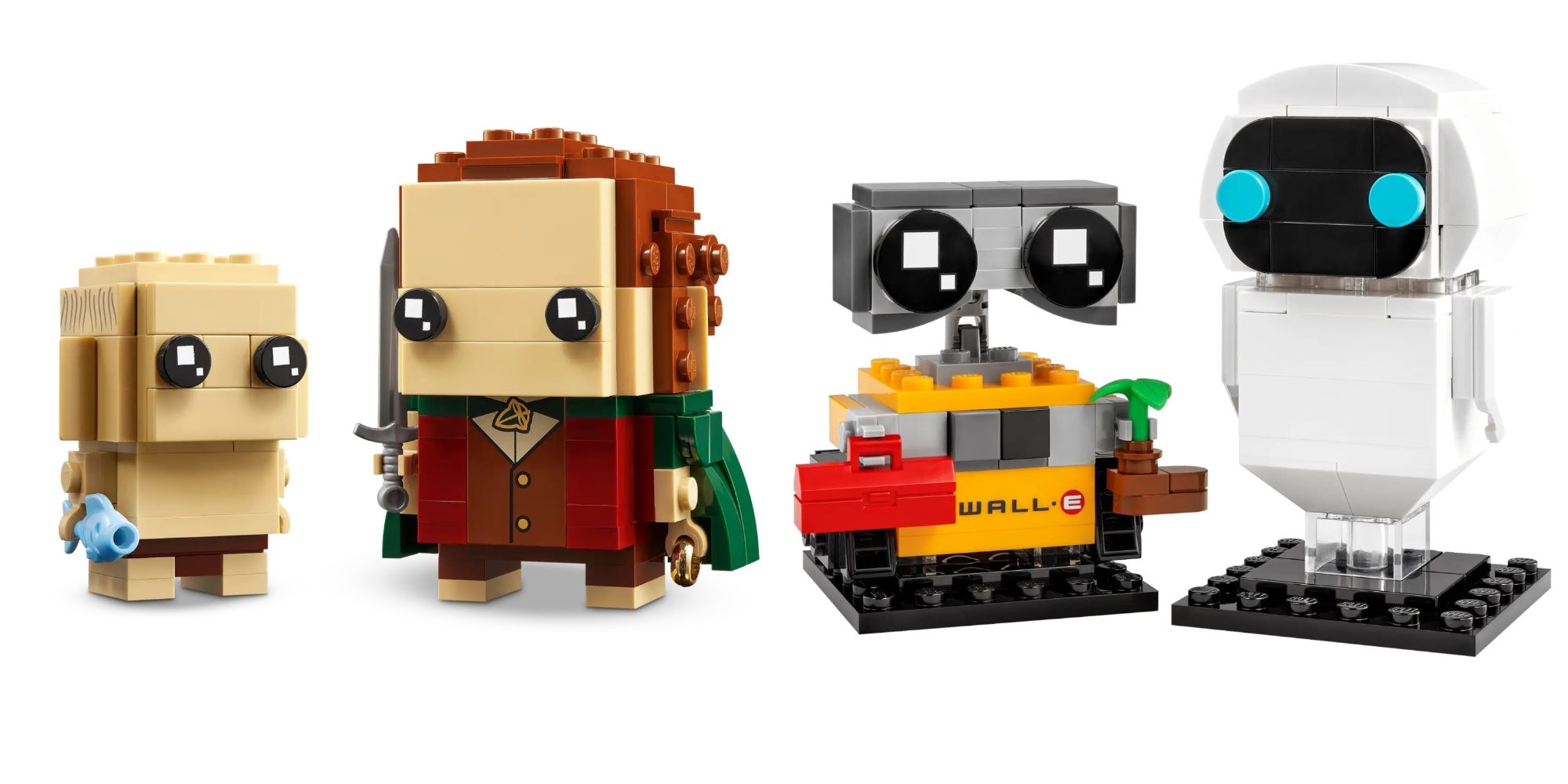 The Best Brickheadz Lego Sets Featured Split Image Of Lord Of The Rings Brickheadz and Wall-E Brickheadz