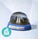 A screenshot of The City Skyscraper snow globe.