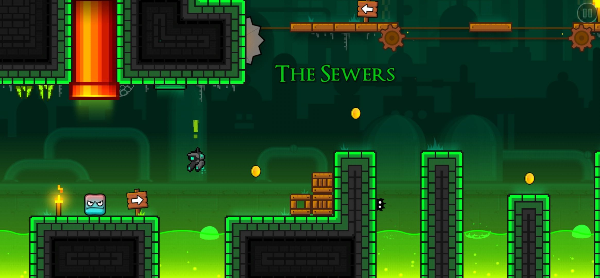 The sewers level in Geometry Dash