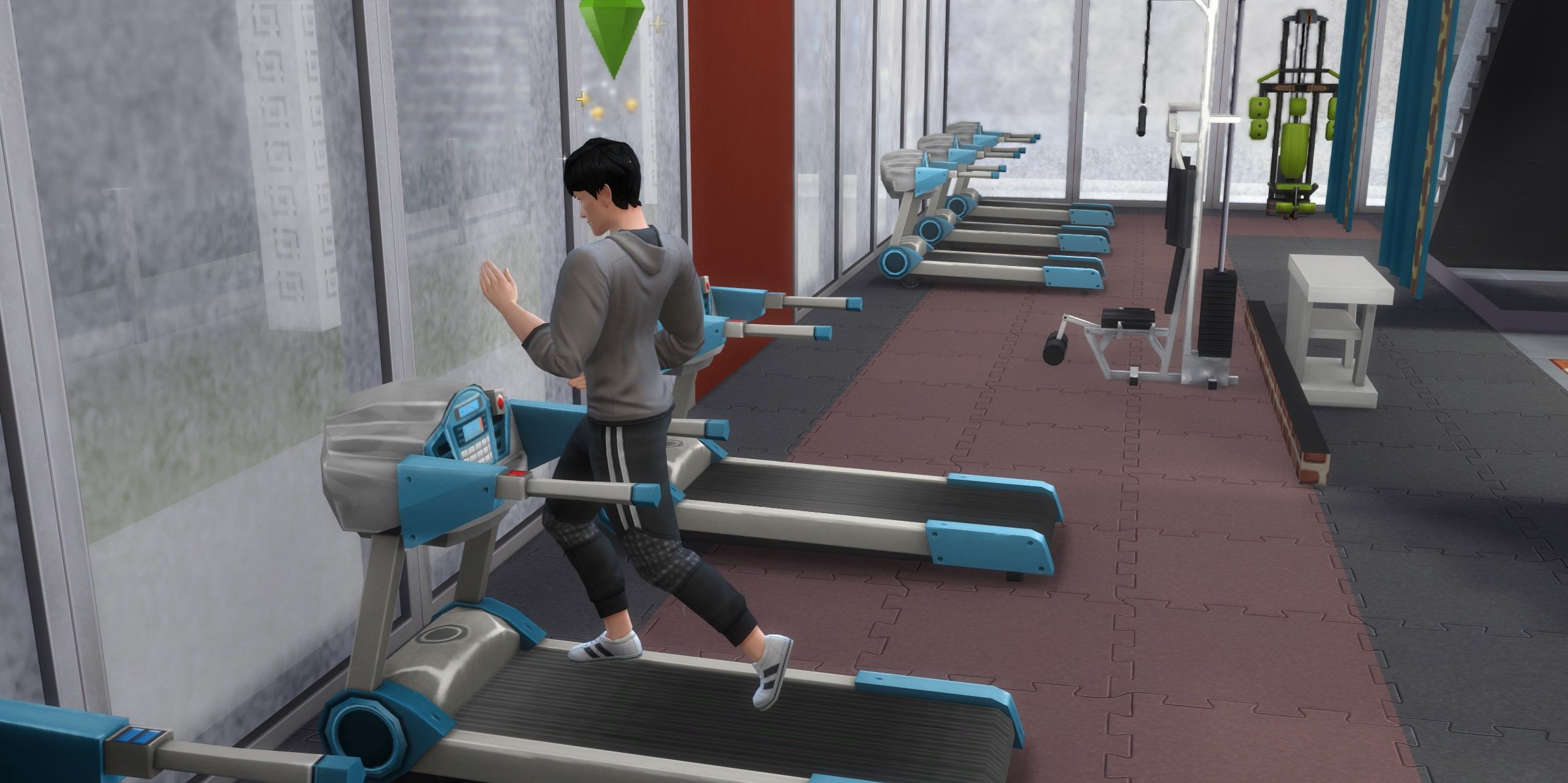 The Sims 4: A Sim performing an energized Jog