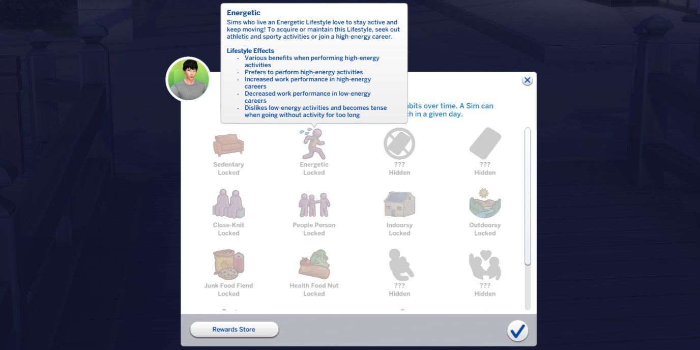 The Sims 4: An image of the Energetic Lifestyle trait in the lifestyles page