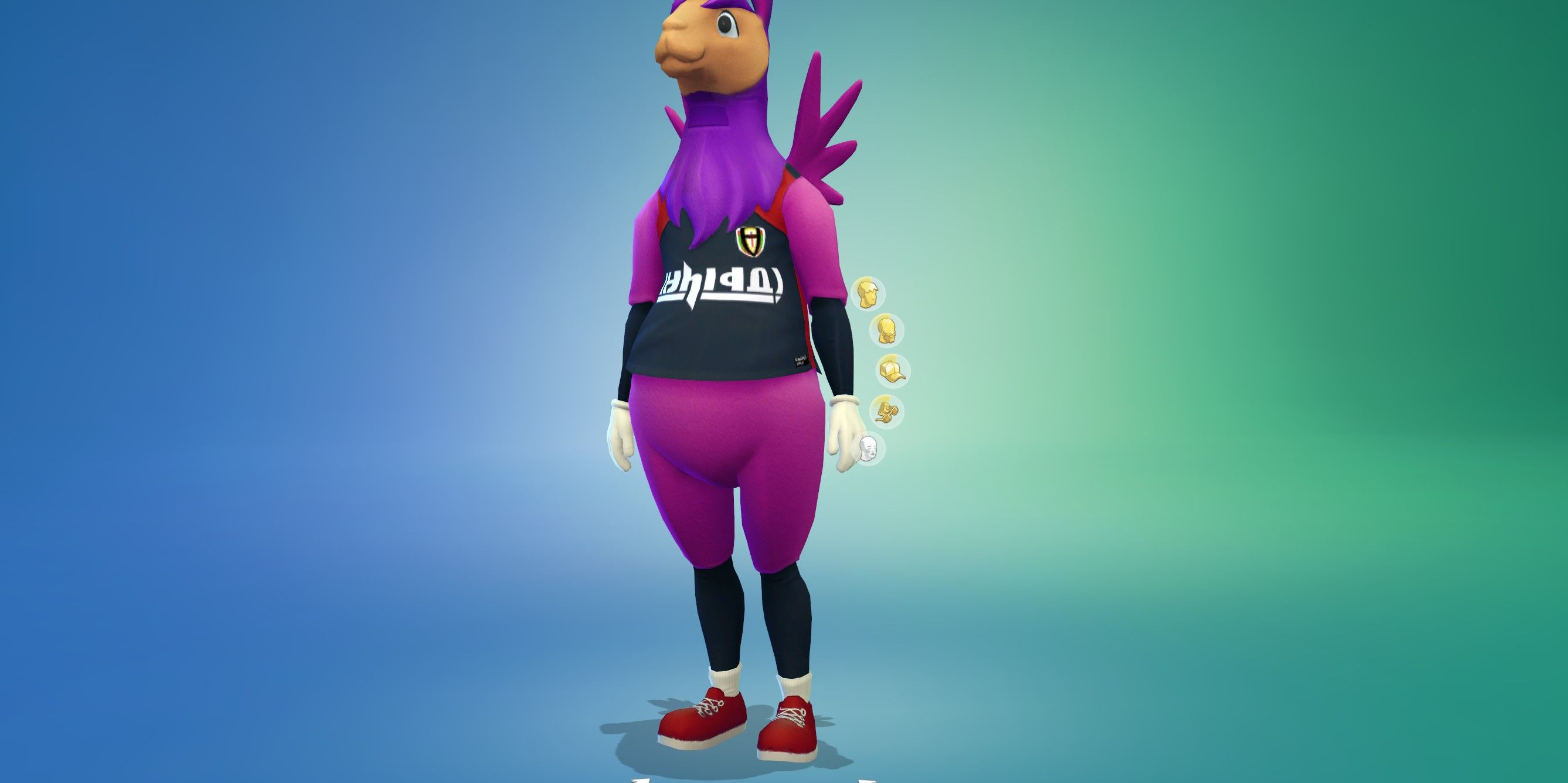 The Sims 4: Llama Mascot outfit in CAS