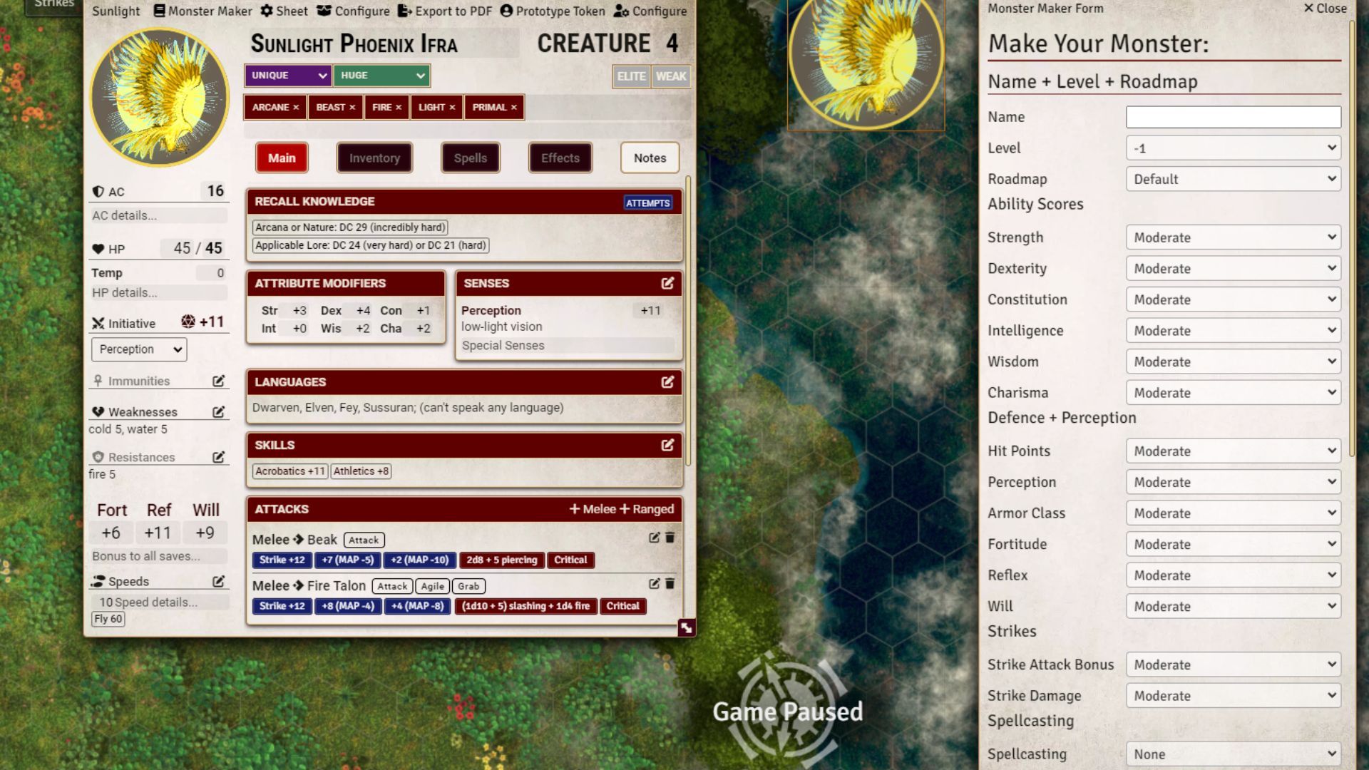The Monster Maker addon to Pathfinder Foundry