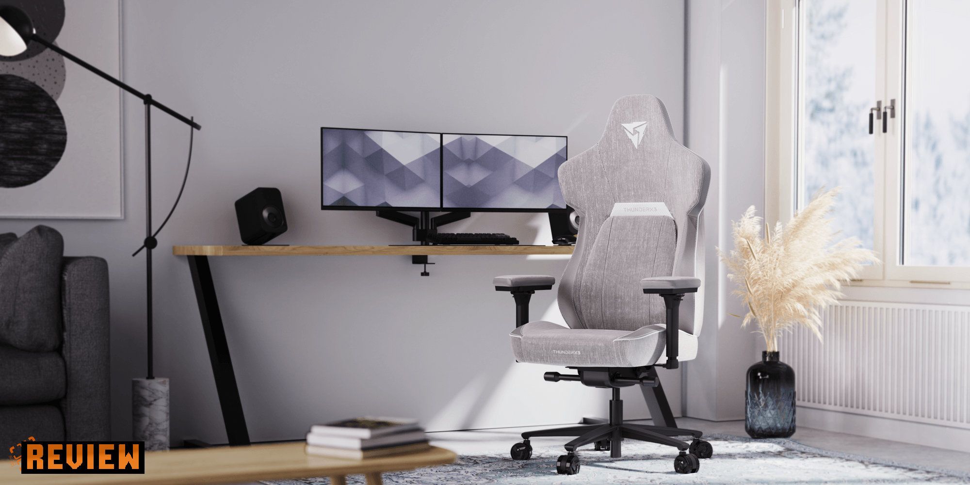 Thunder X3 Core Loft Chair next to a desk by a window