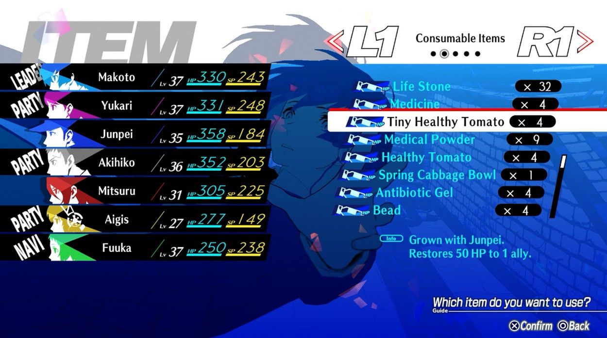 Tomatoes grown with Junpei to provide a boost in Persona 3 Reload growing plants with a teammate.