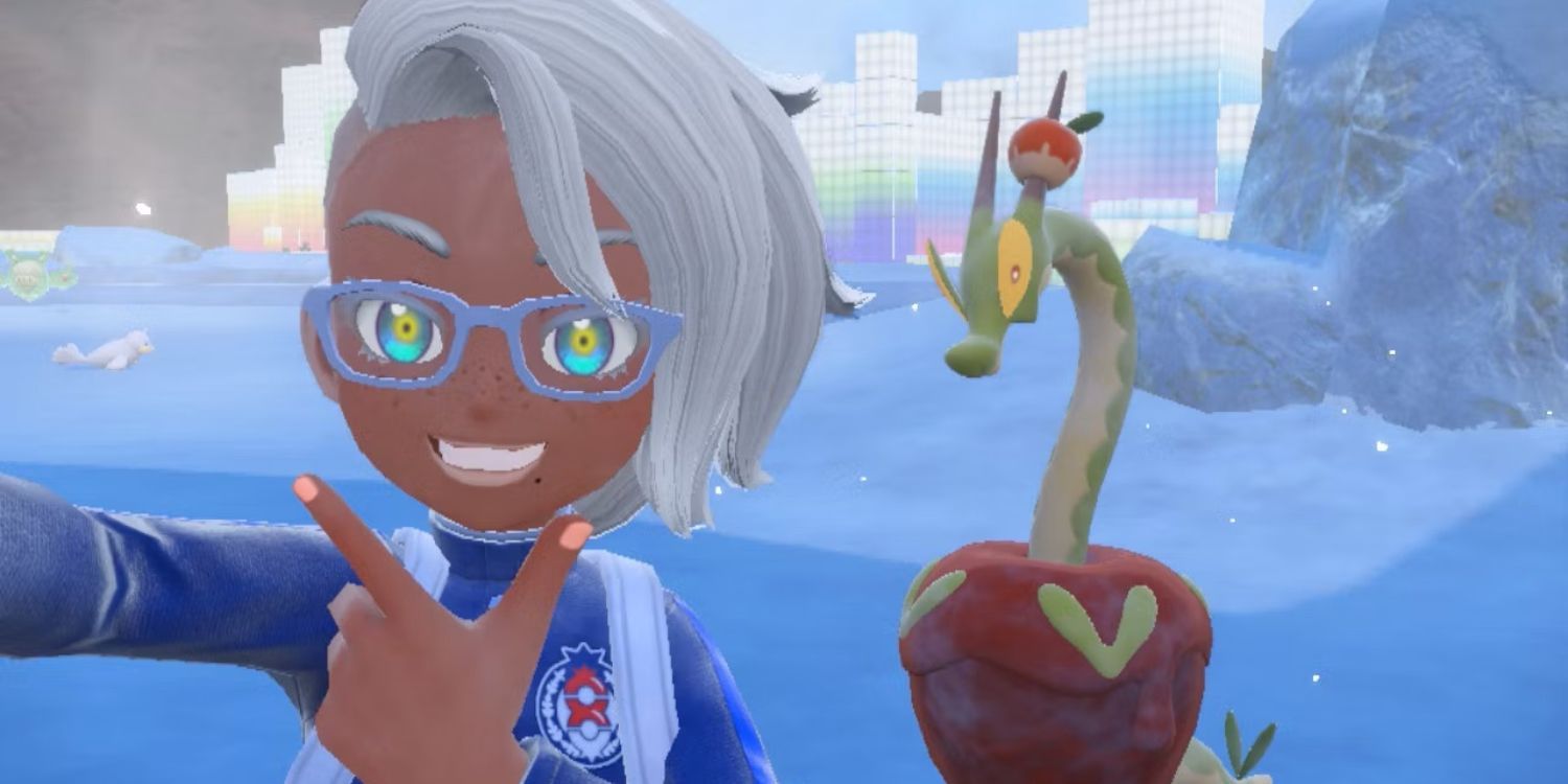 A Player Posing With Their Hydrapple In Pokemon Scarlet and Violet