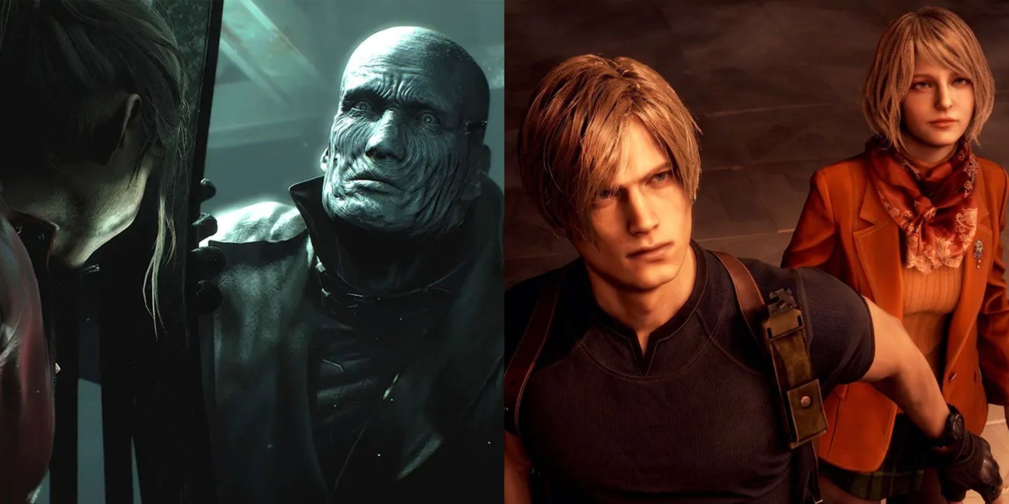 Why Resident Evil Is Called Biohazard Featured Split Image Of Mr.X And Leon