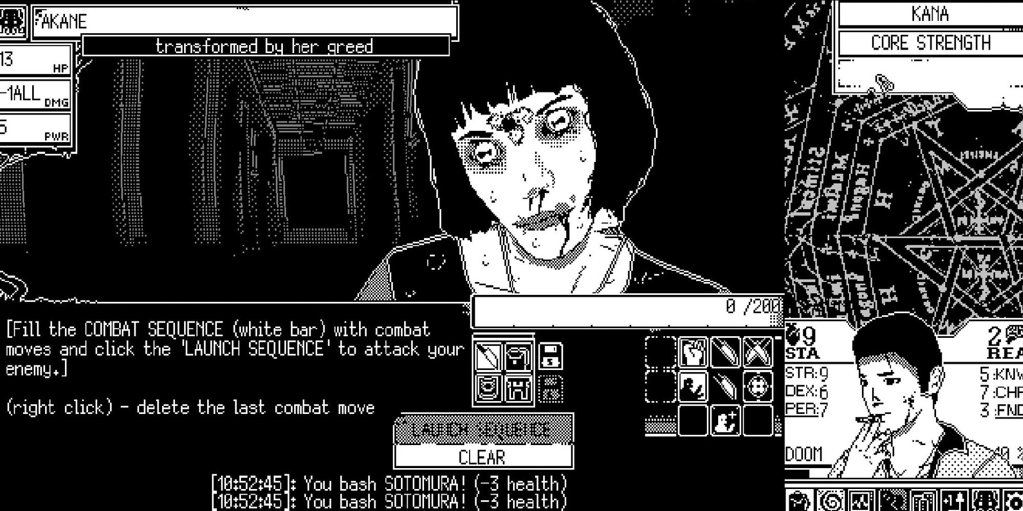World Of Horror: All The Various UI Menus And Options Of The Game Mid Battle