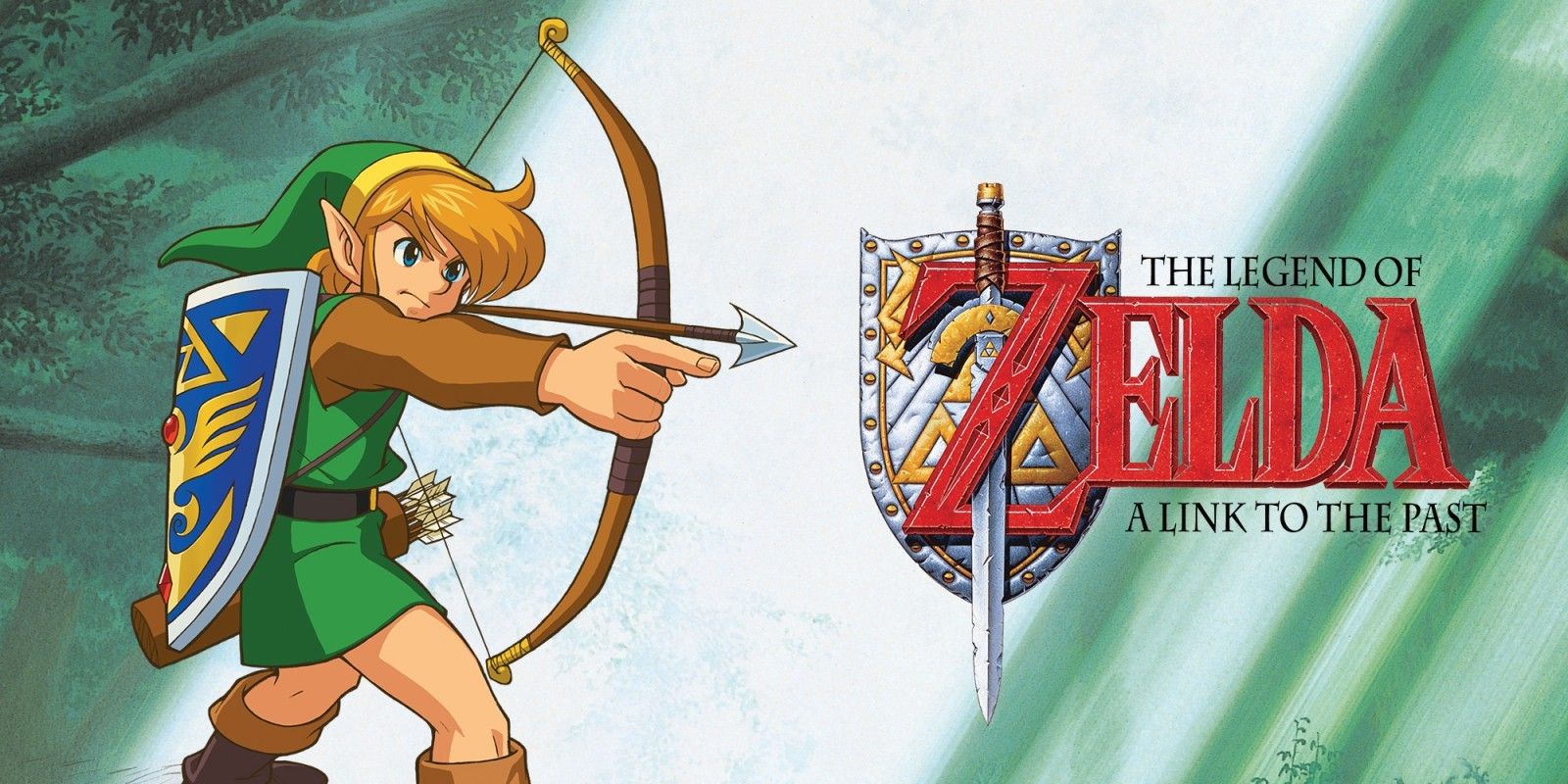 zelda a link to the past promotional art of link shooting a bow nintendo switch online
