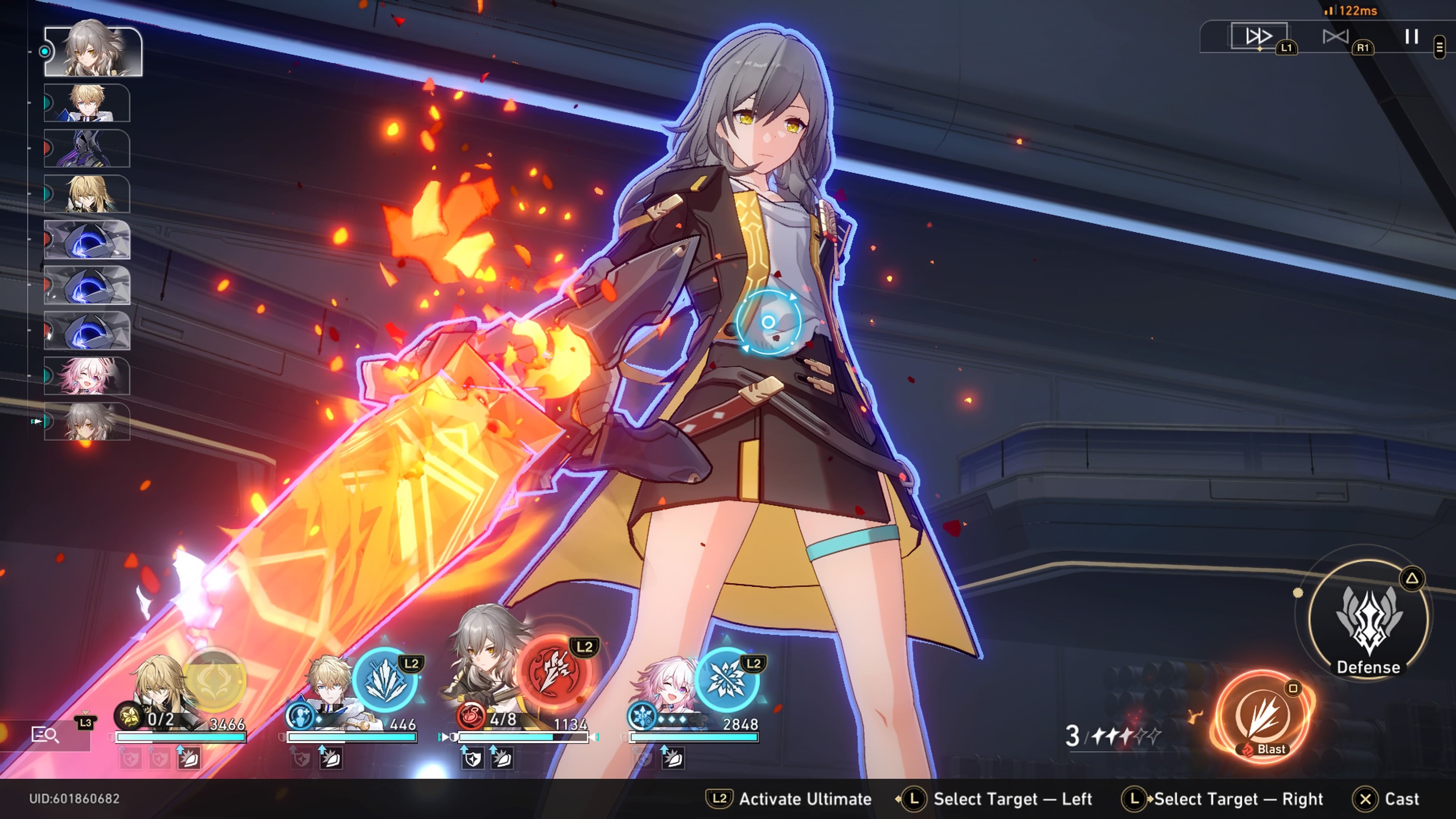 In Honkai Impact: Star Trails, female Flame Settlers stand in battle with flaming spears, ready to use their defensive skills.