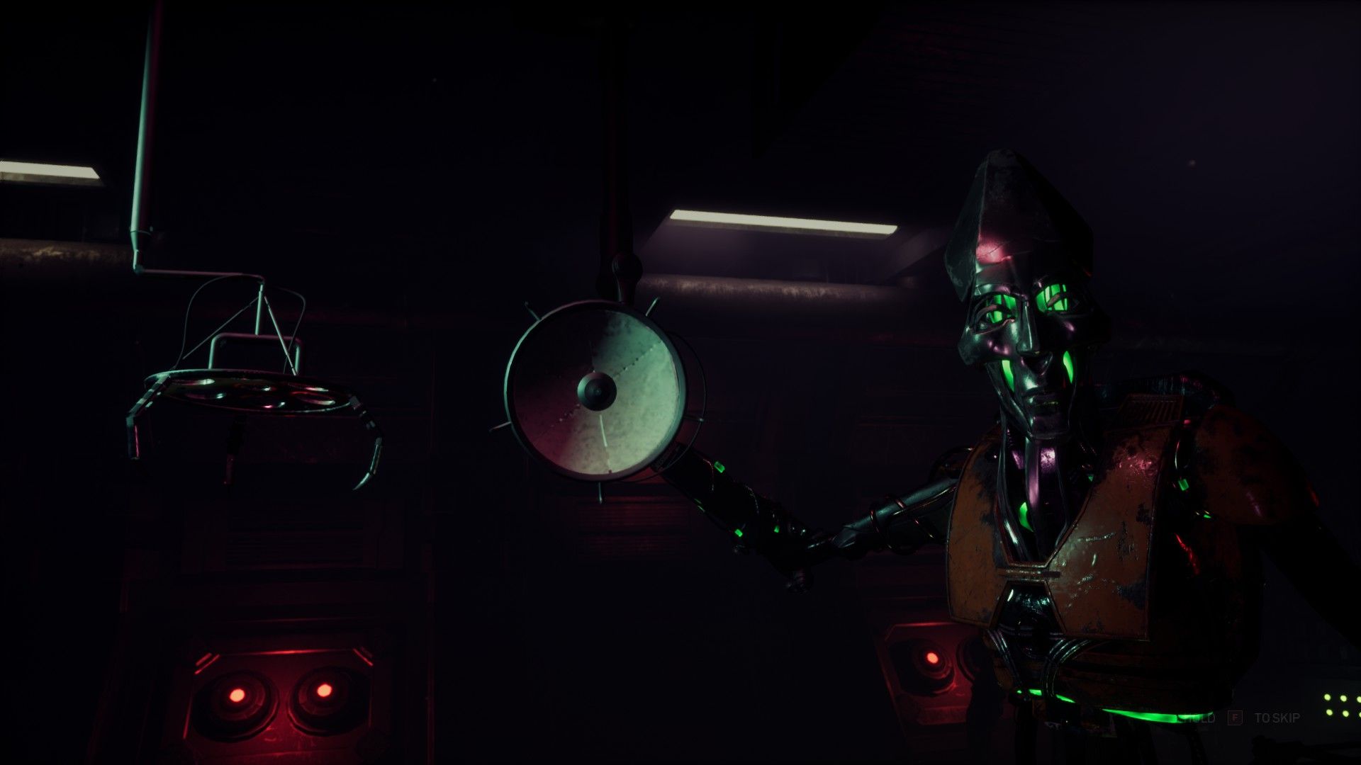 Anteprima di Hell Galaxy: astronavi spettrali e mezze scassate 2 a medical robot prepares to transfer the player's consciousness in the opening cutscene of hell galaxy