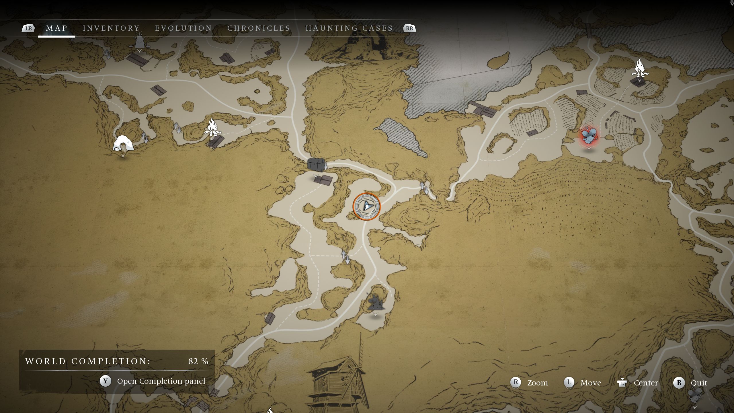 A circle on the map showing the locations of the The Key To The Gibb's Reserves - Banishers Ghosts of New Eden