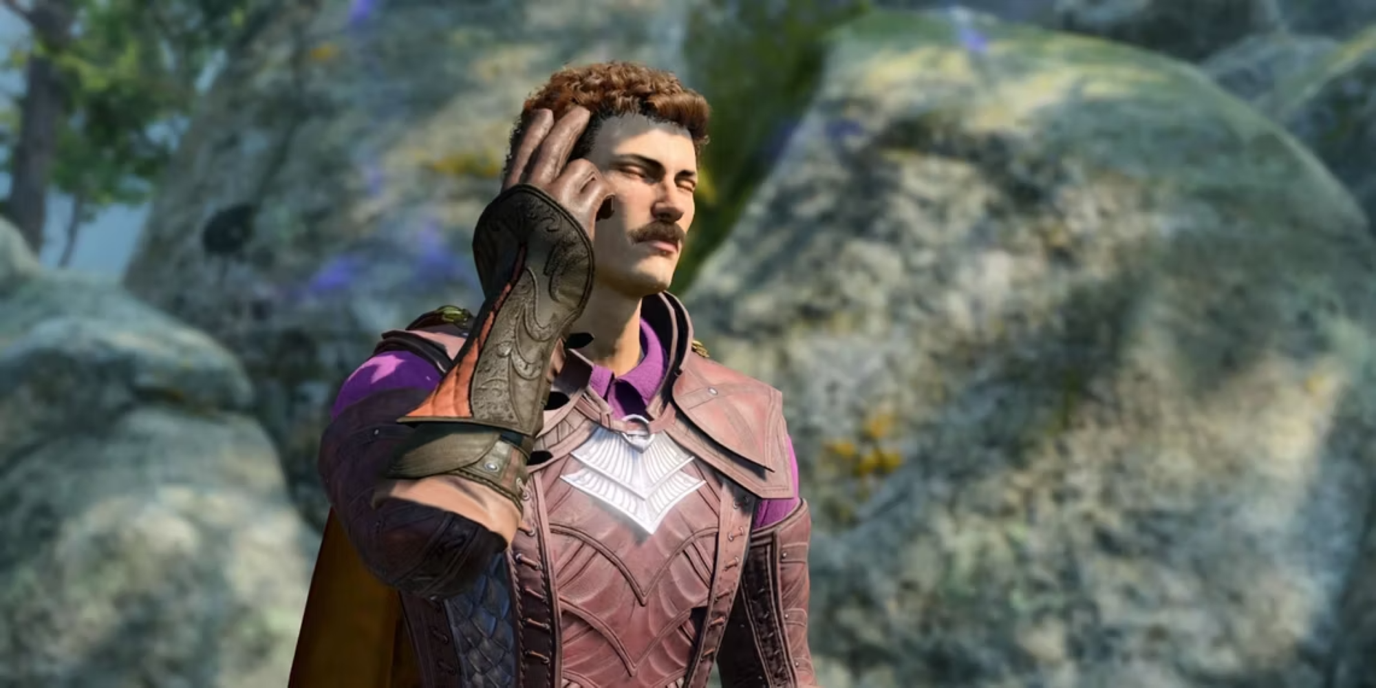 A Human male Tav with a moustache in Baldur's Gate 3