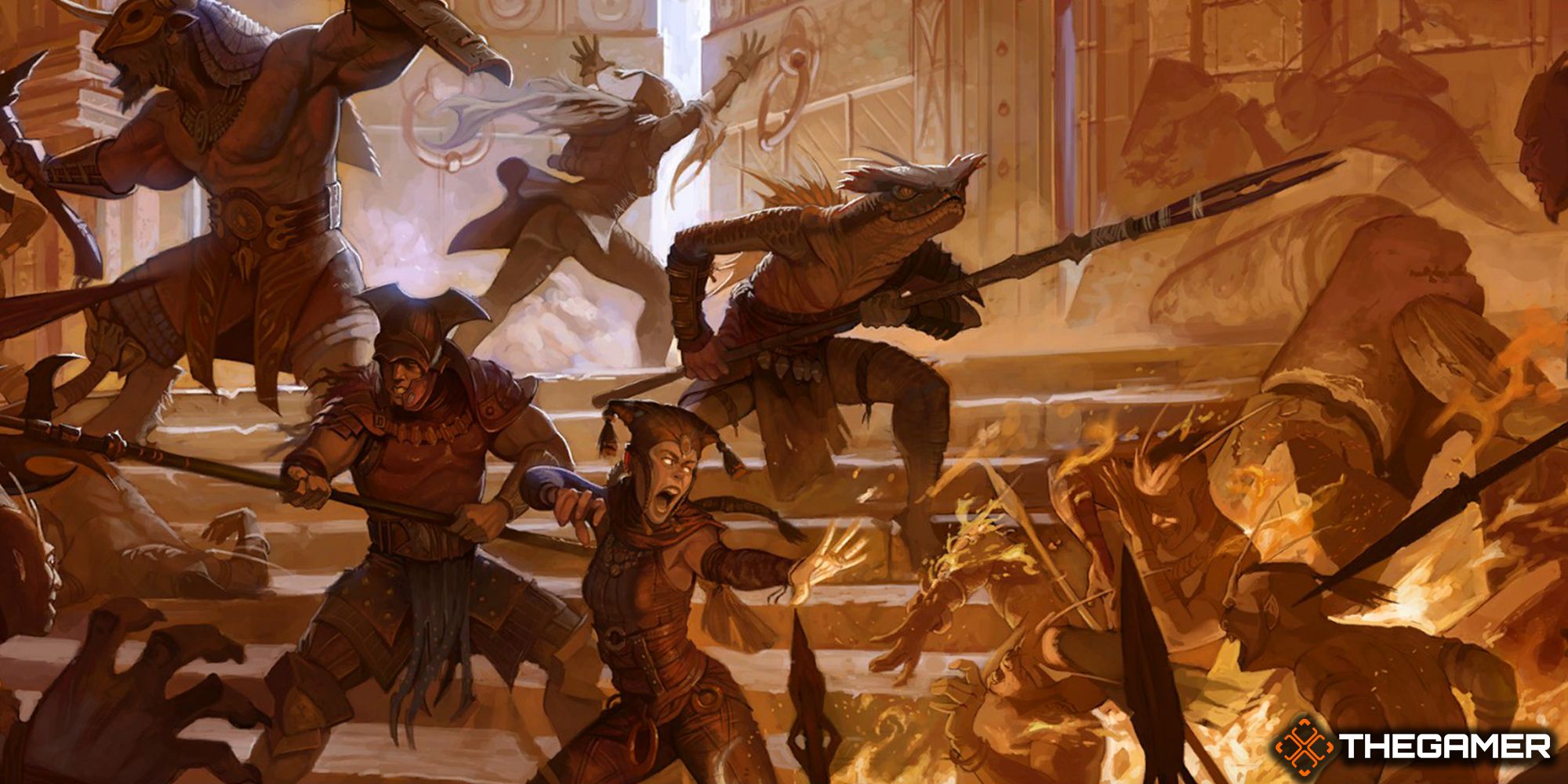 A party fights against enemies in Archaelund&rsquo;s dungeons, as shown on the loading screen