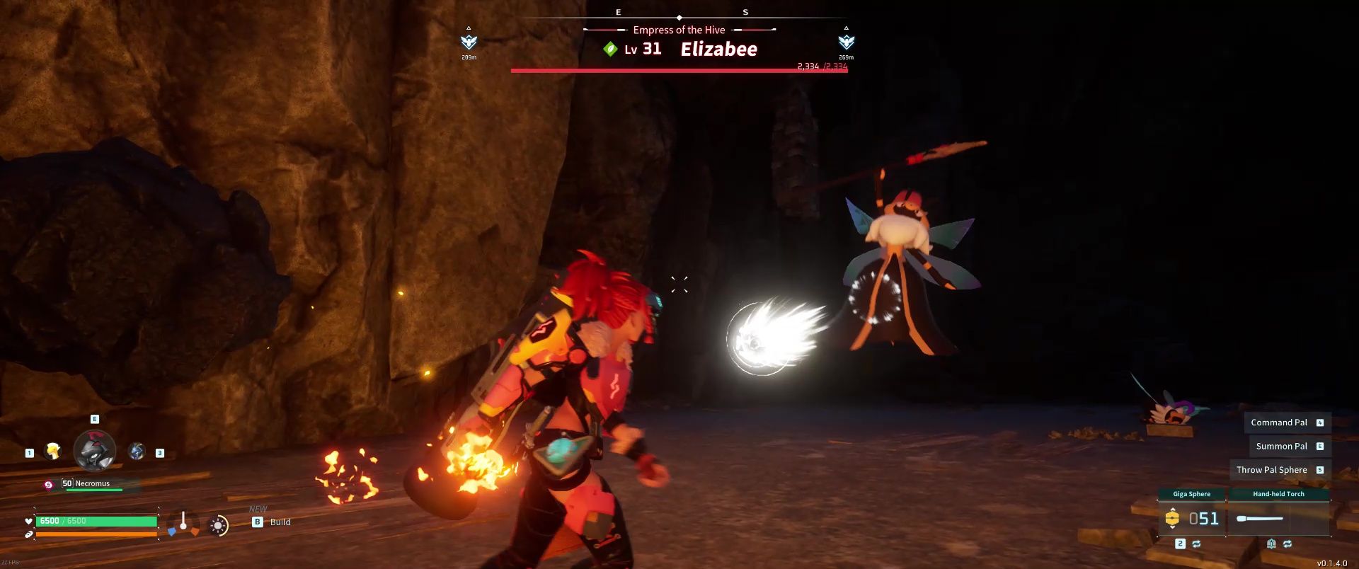 A picture of Alpha Boss Elizabee from Palworld using Air Cannon.