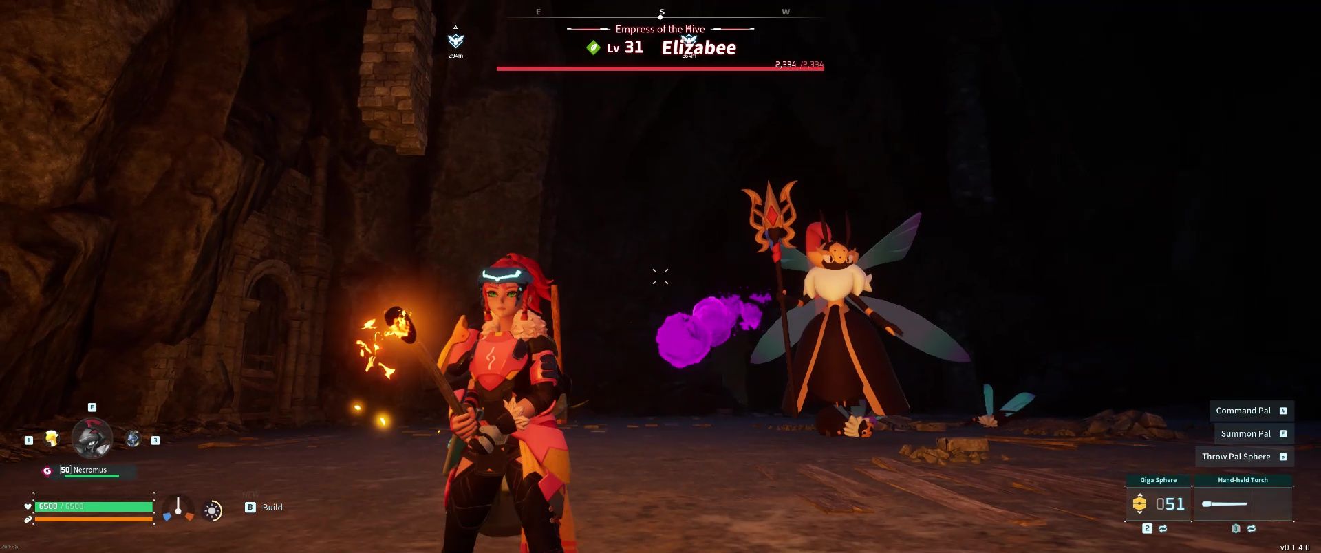 A picture of Alpha Boss Elizabee from Palworld using Poison Blast.