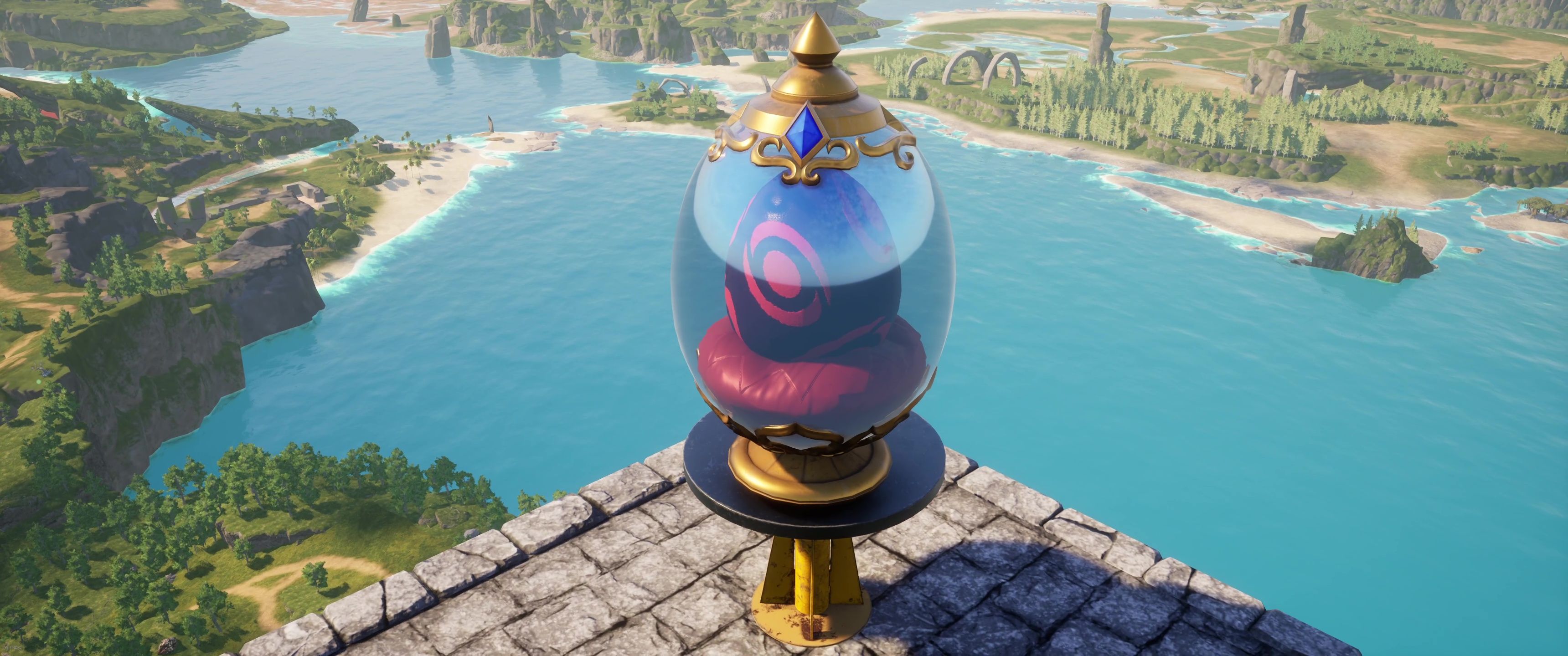 A picture of Palworld showing an incubator with a Dark Egg in it.