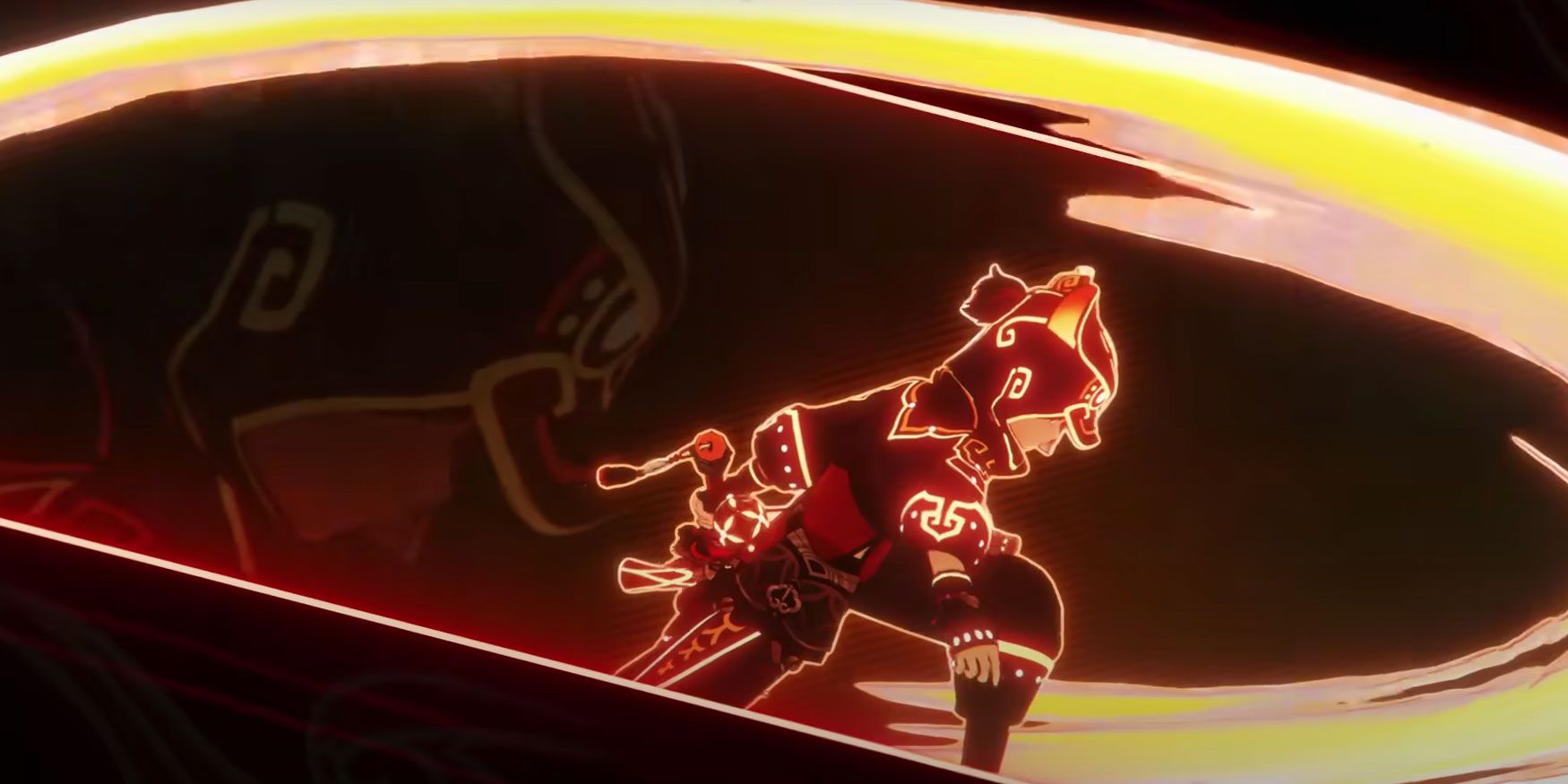 A scene from Gaming&rsquo;s trailer in Genshin Impact. He is seen after slashing his swrod.