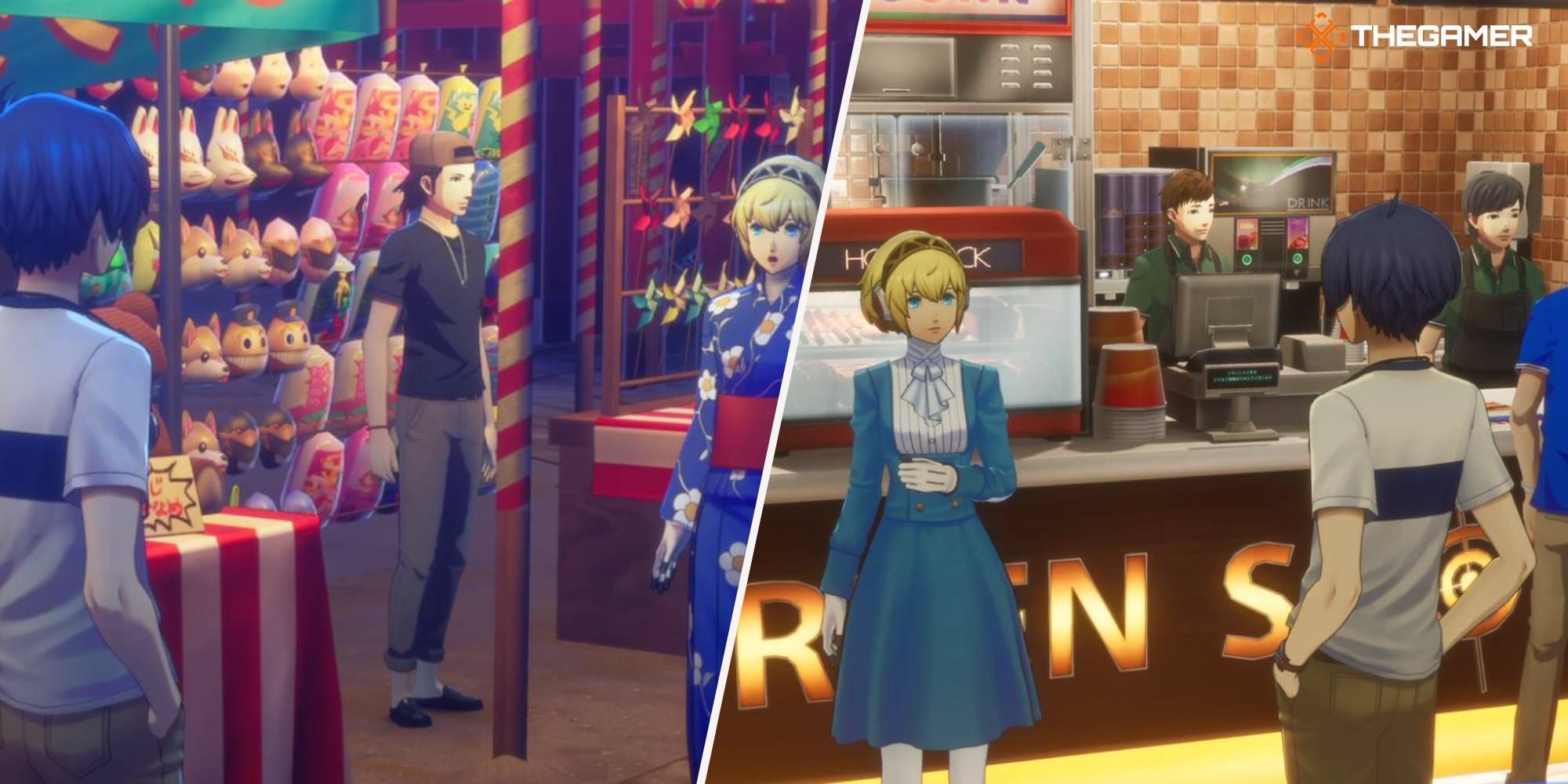 Aigis and Makoto in Persona 3 attending a festival and the movies